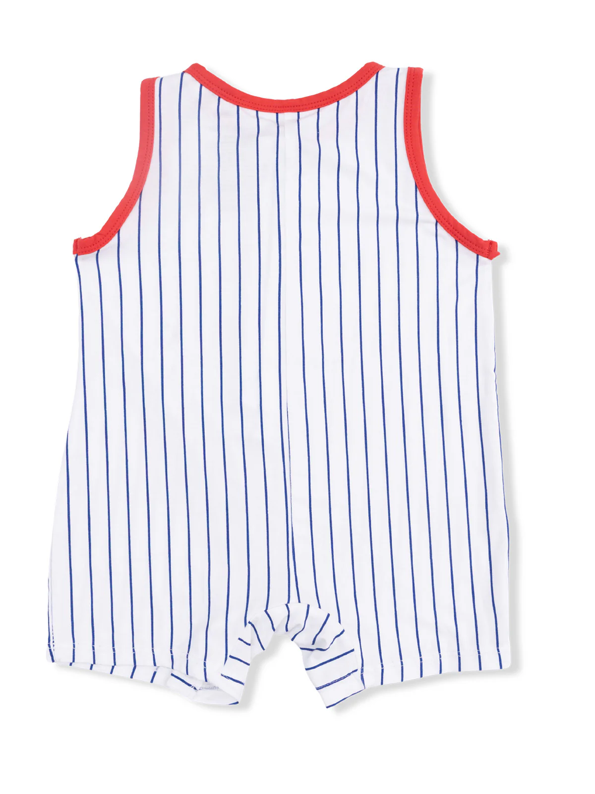 Sleeveless Shortie Romper, Baseball Stripe - Image 2