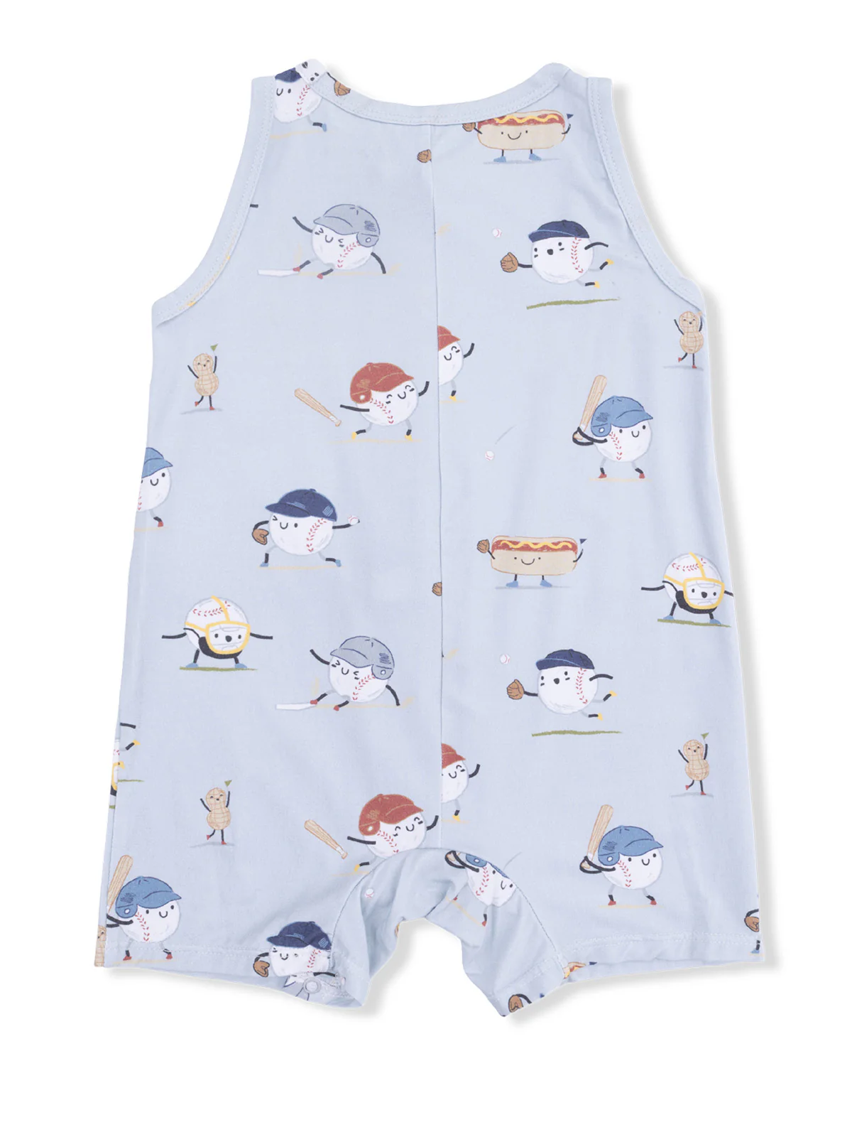 Sleeveless Shortie Romper, Baseballs Playing Baseball - Image 2
