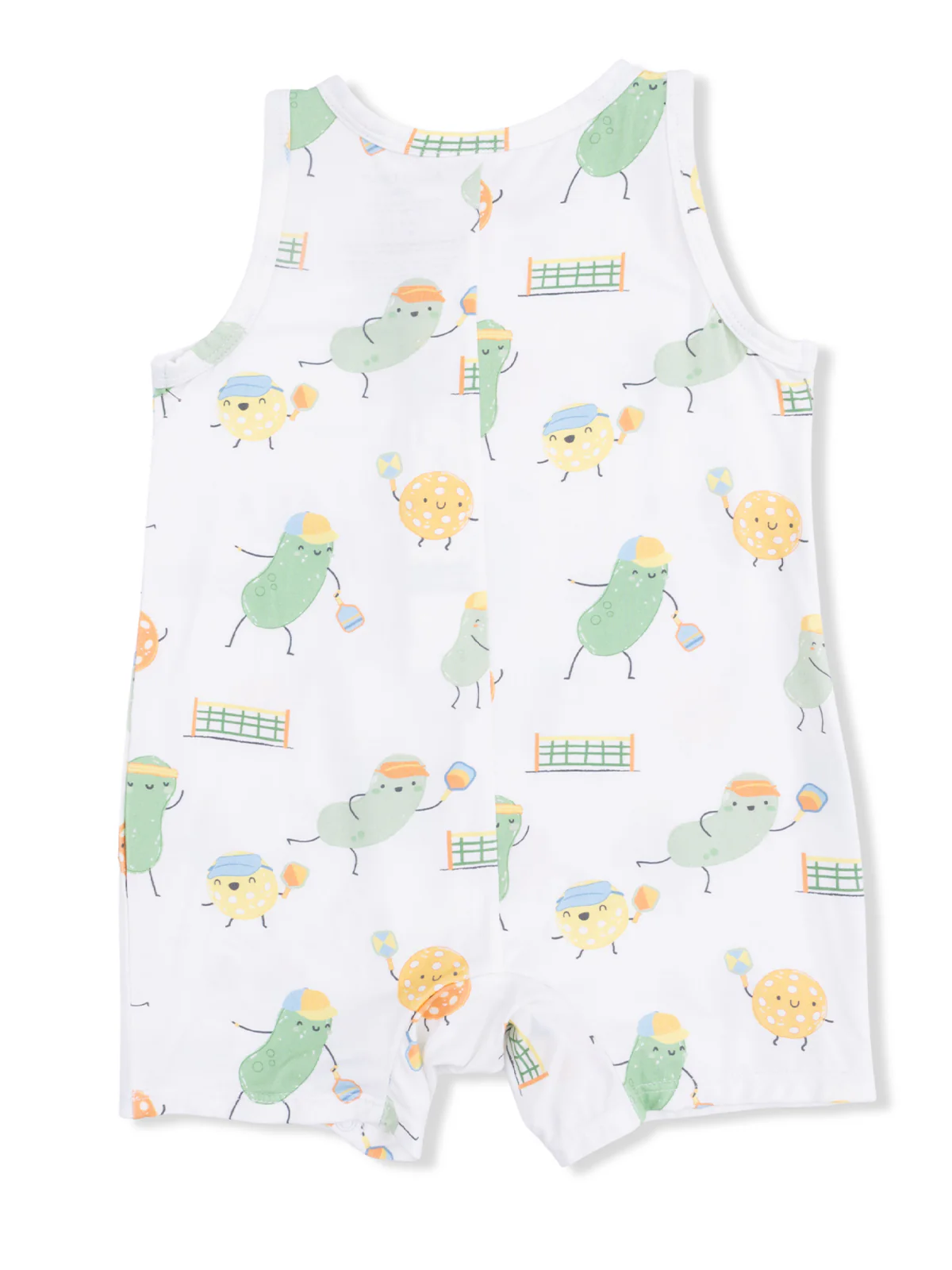 Sleeveless Shortie Romper, Pickles Playing Pickleball - Image 2