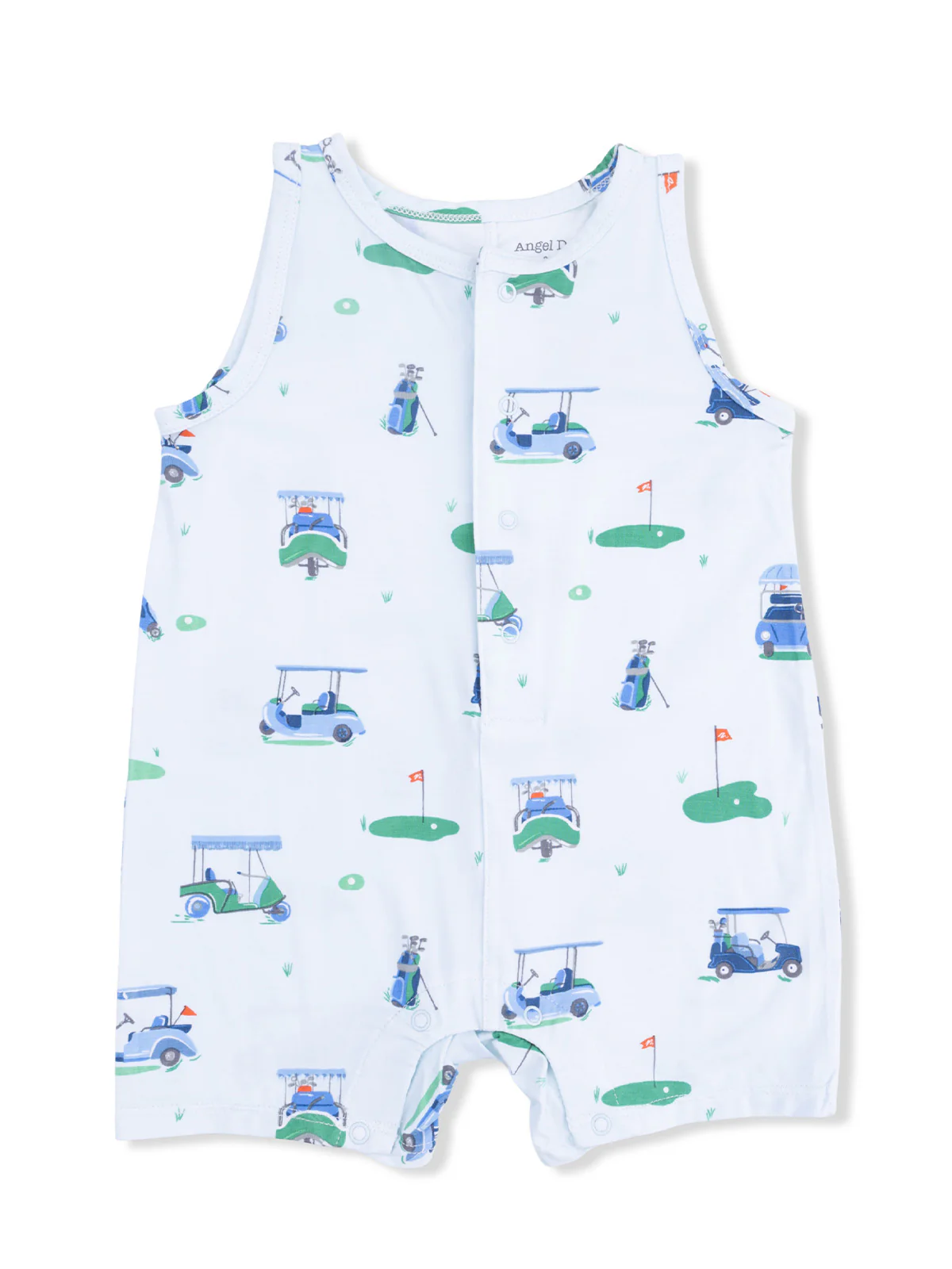 Sleeveless Shortie Romper, Vintage Golf Carts Blue