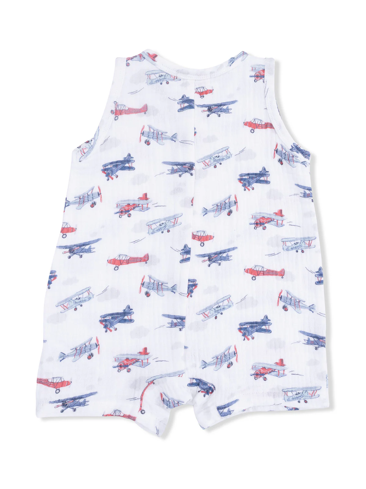 Sleeveless Shortie Romper, Vintage Planes - Image 2