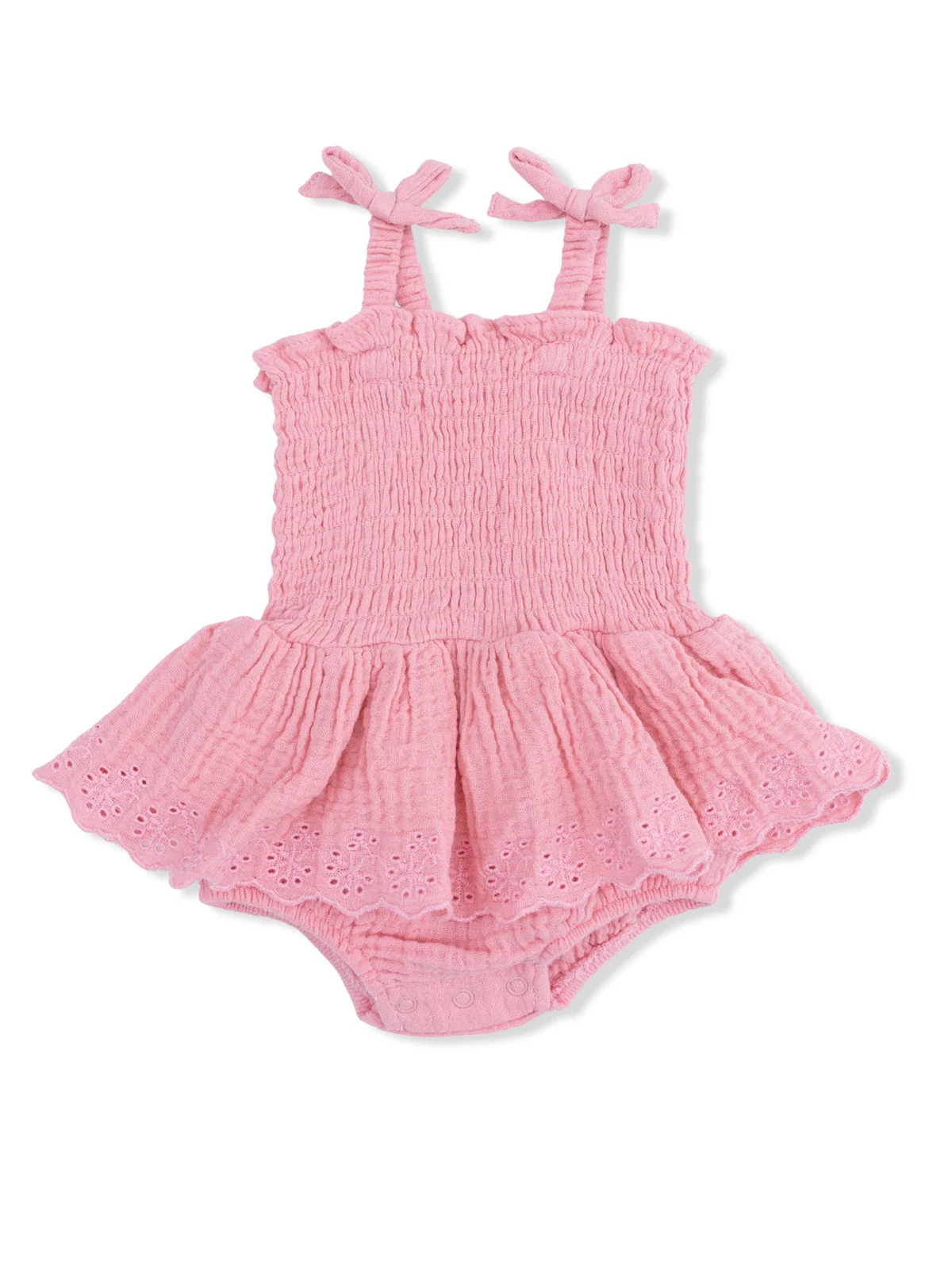 Smocked Bubble w/ Skirt, Poignant Pink - Image 2
