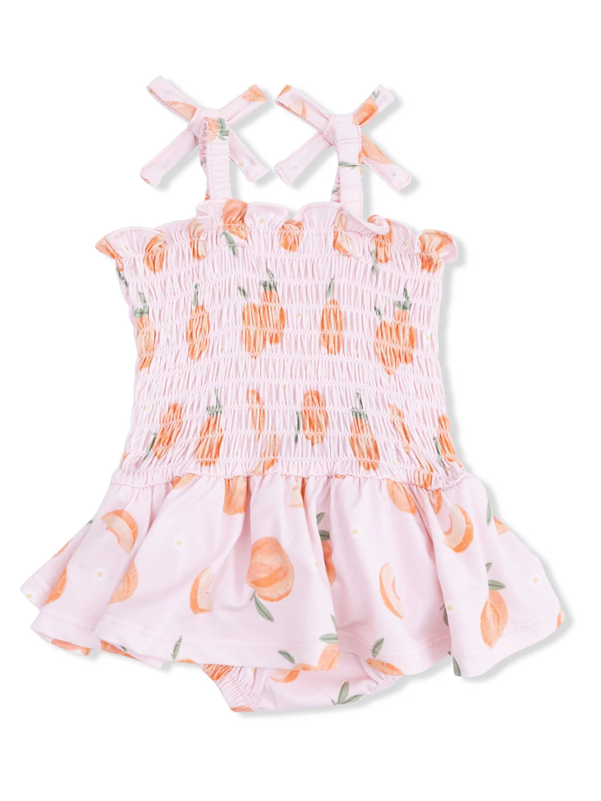 Smocked Bubble w/ Skirt, Sweet Peach - Image 2