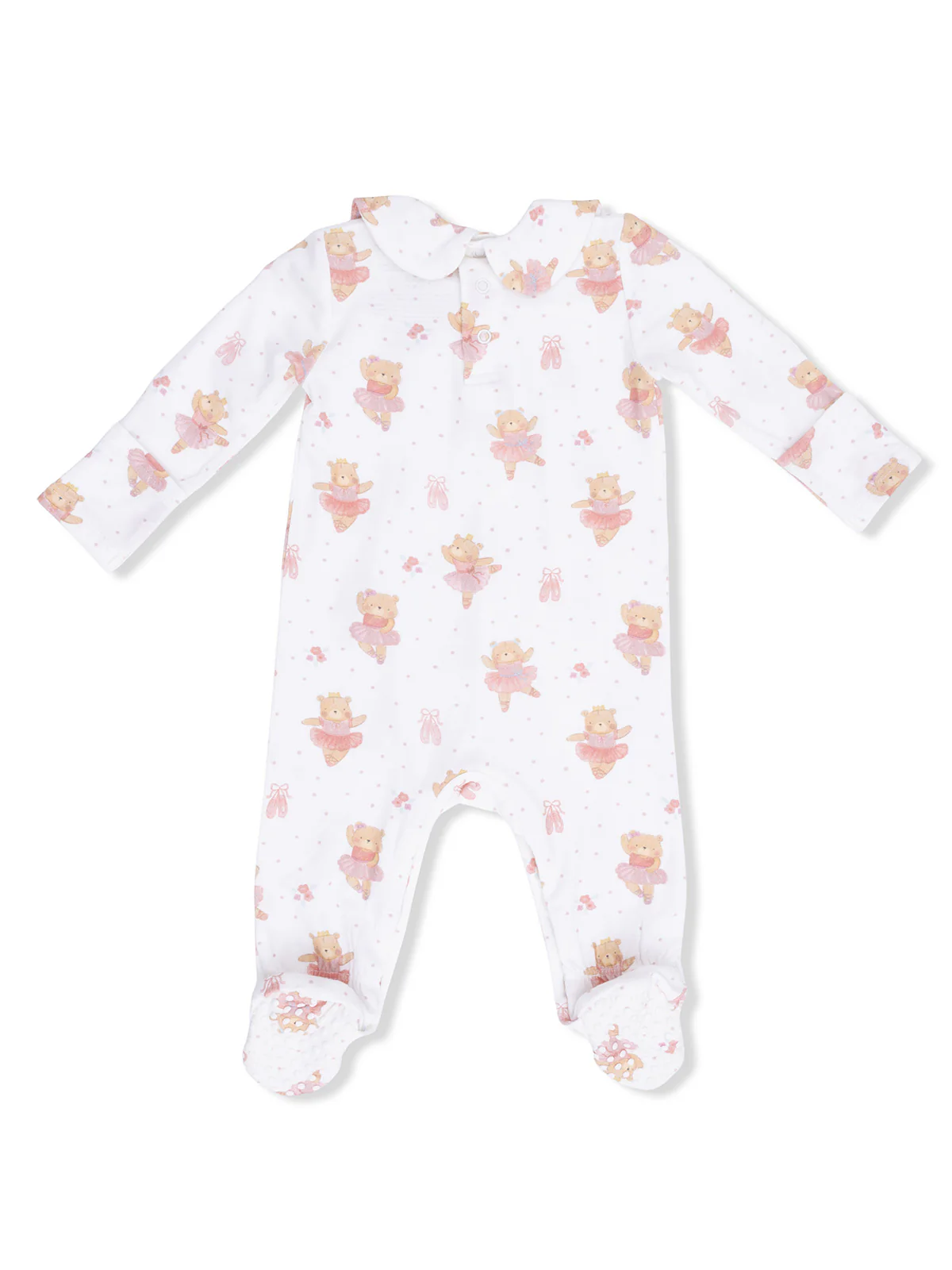Smocked Peter Pan Footie, Teddy Bear Ballerina - Image 3
