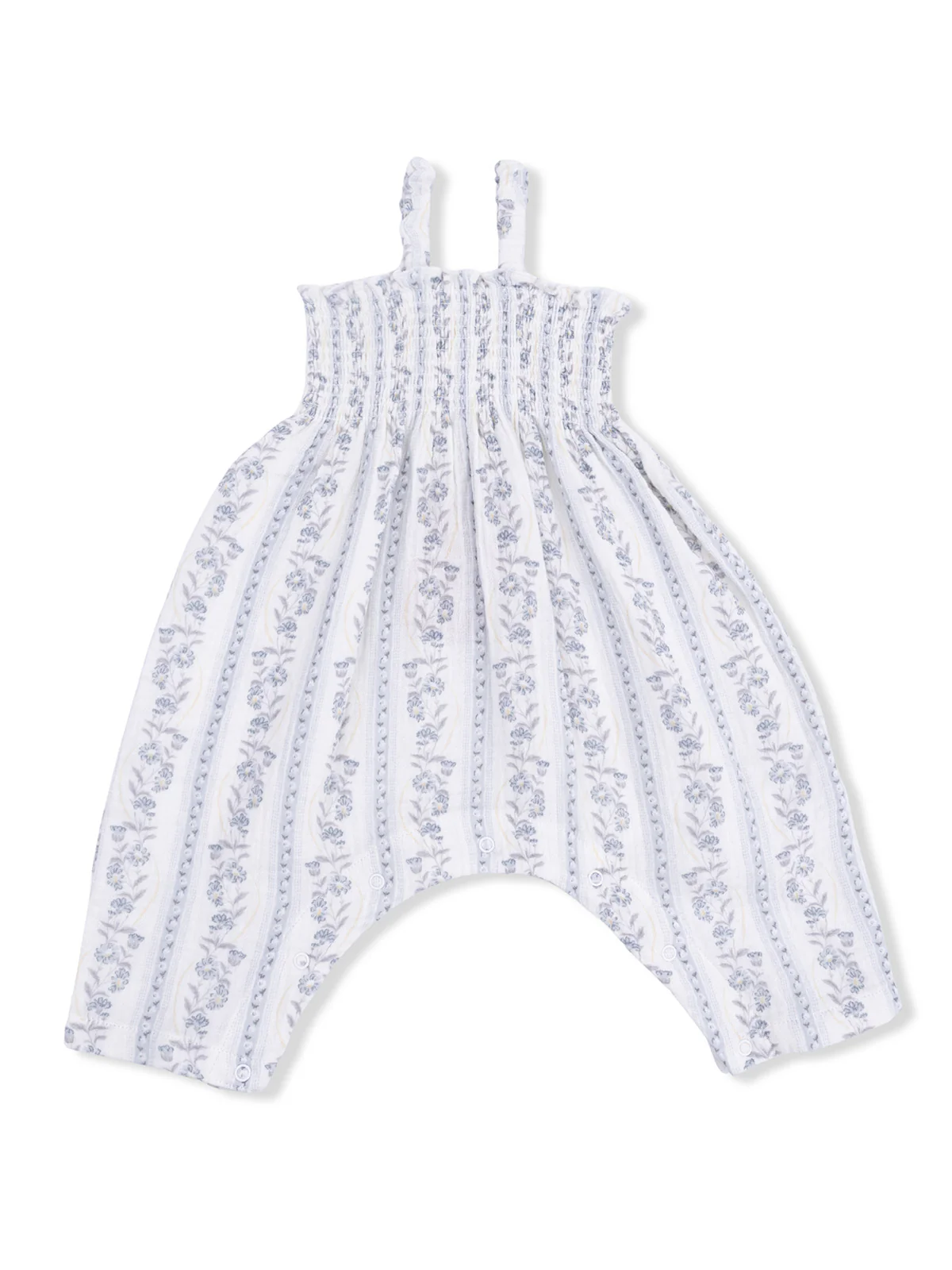 Smocked Romper, Kimberly Floral Stripe