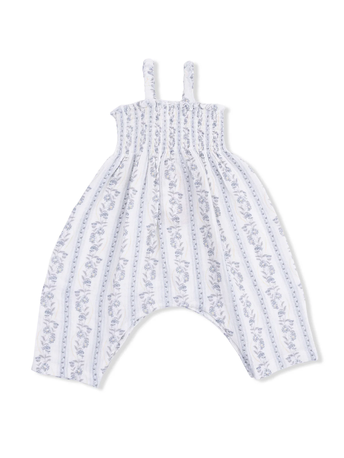 Smocked Romper, Kimberly Floral Stripe - Image 3