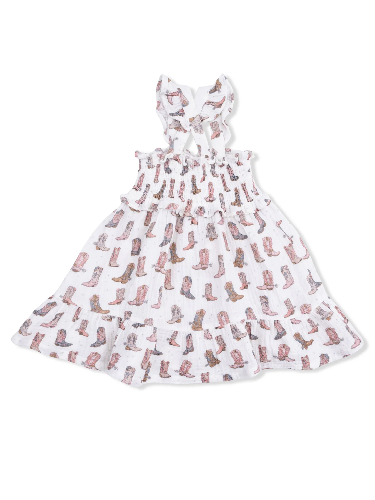Smocked Ruffle Sundress & Bloomer, Cowgirl Boots - Image 2