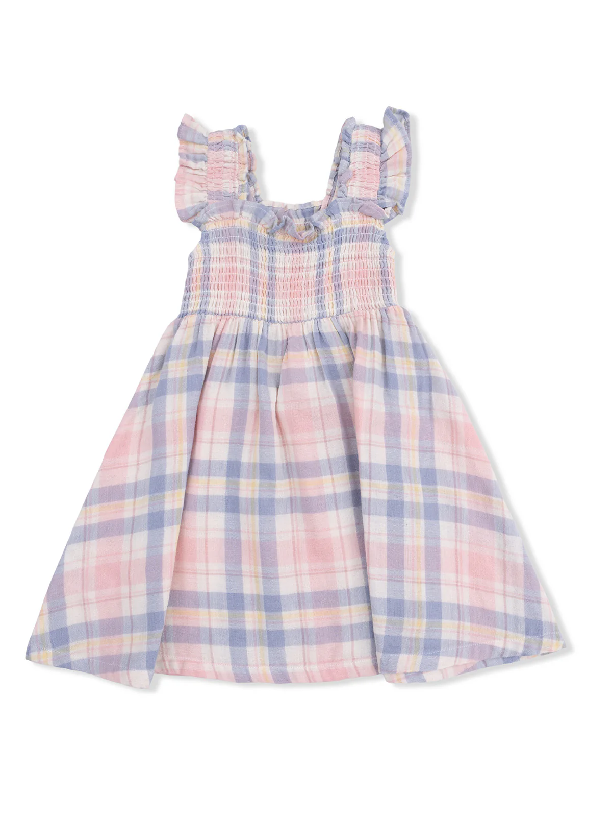 Smocked Sundress & Bloomer, Dusty Plaid - Image 2
