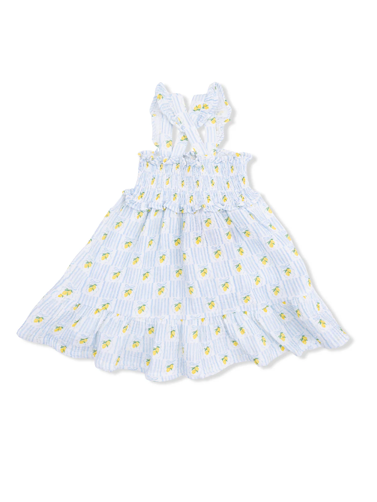 Smocked Ruffle Sundress & Bloomer, Lovely Lemons - Image 3