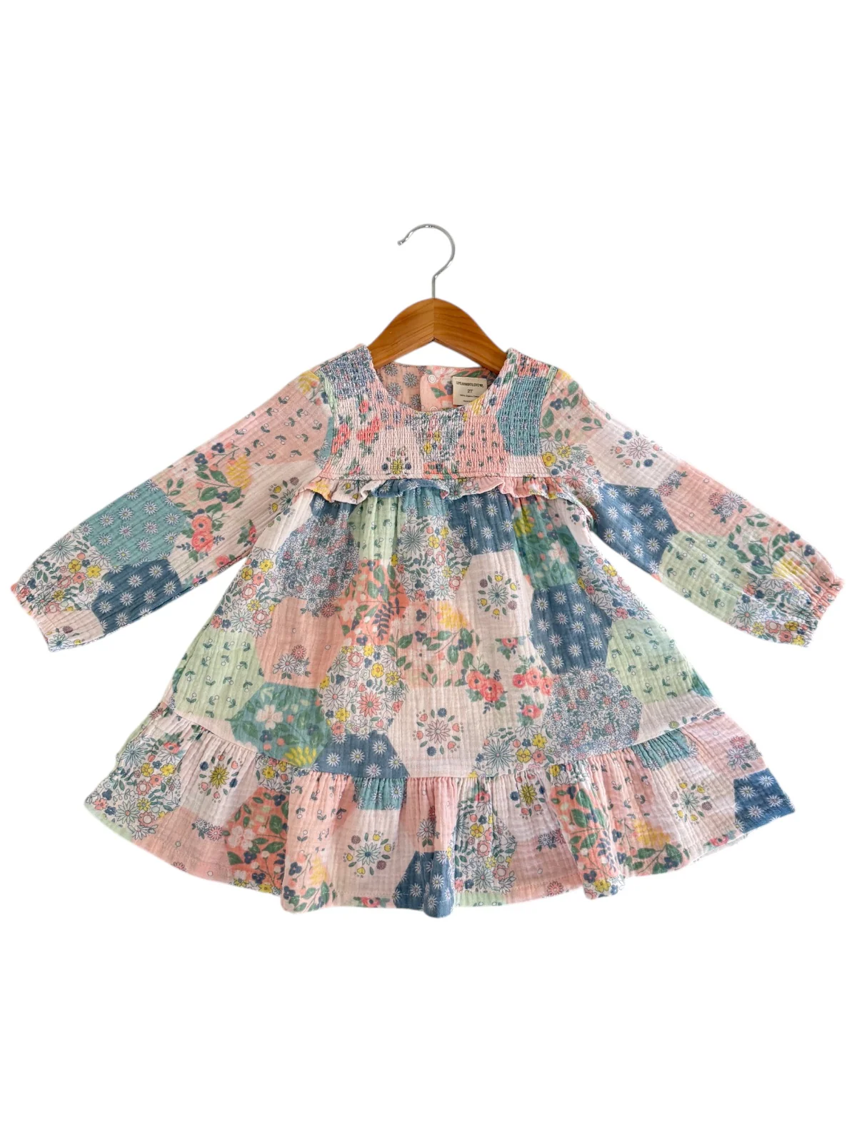 Smocked Ruffle Tiered Dress, Patchwork - Image 2