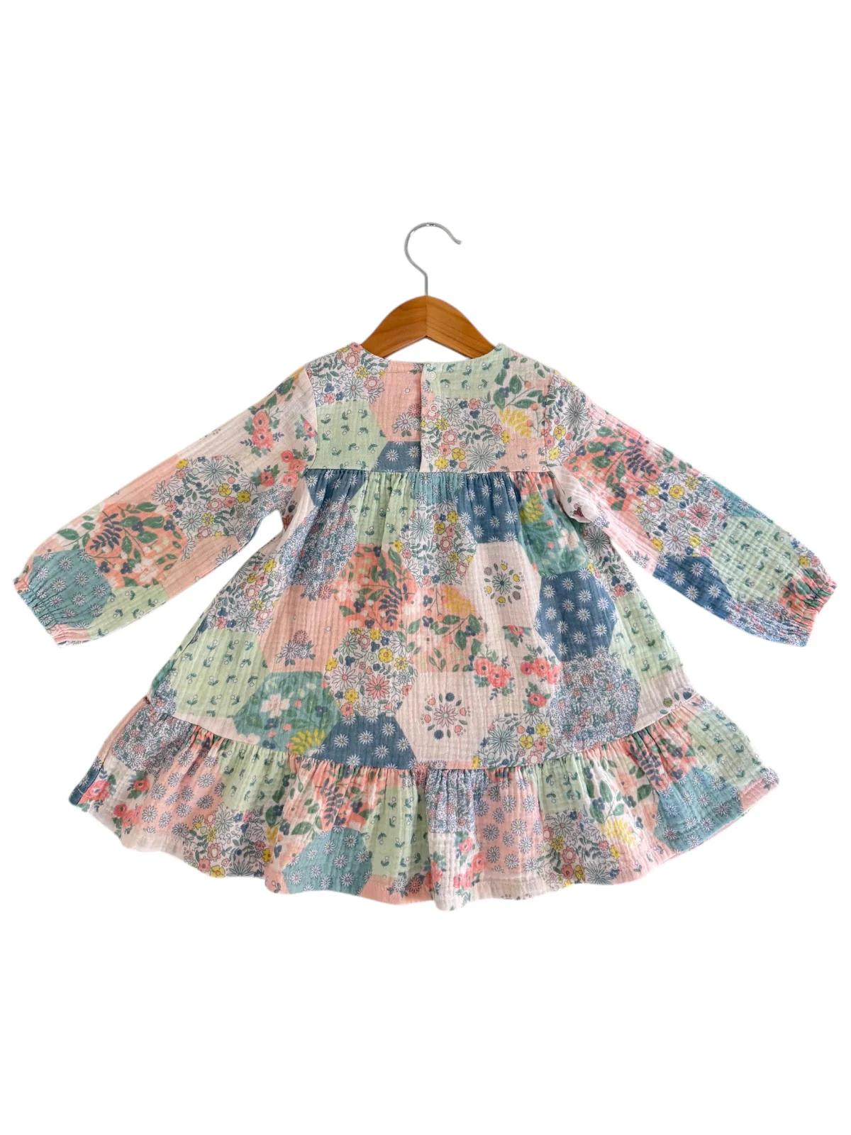 Smocked Ruffle Tiered Dress, Patchwork - Image 3