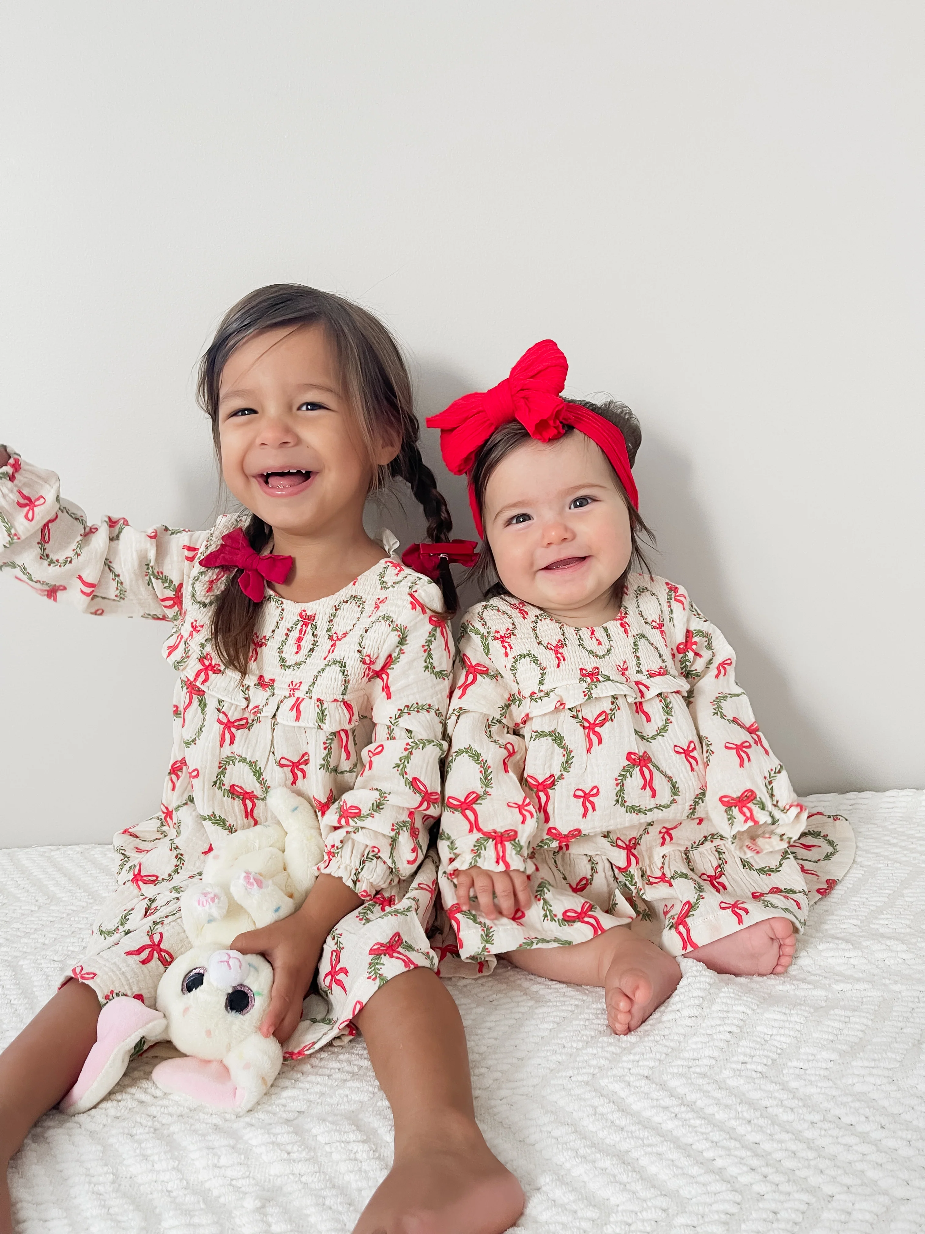 Smocked Ruffle Tiered Dress, Wreath