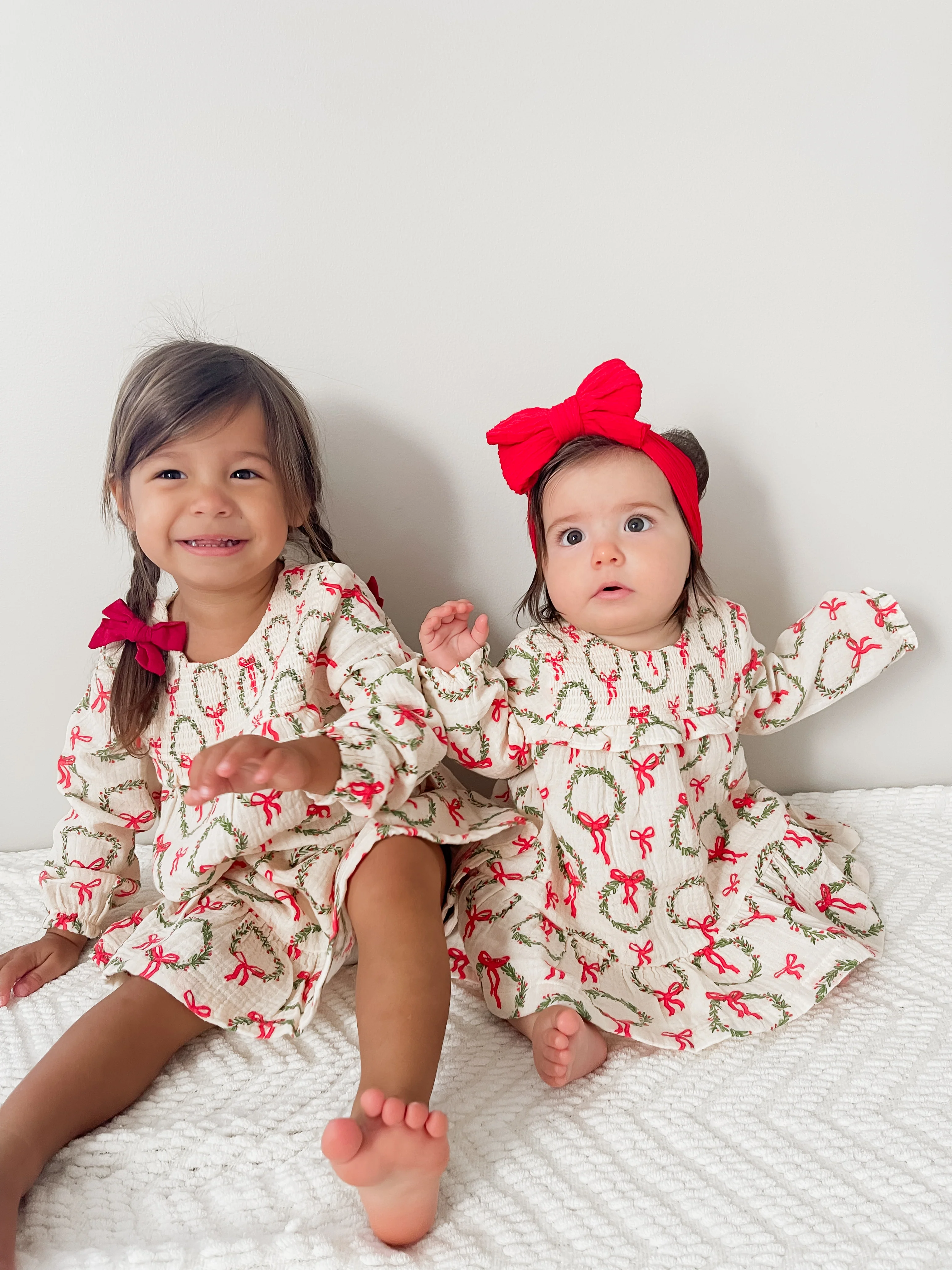 Smocked Ruffle Tiered Dress, Wreath - Image 3
