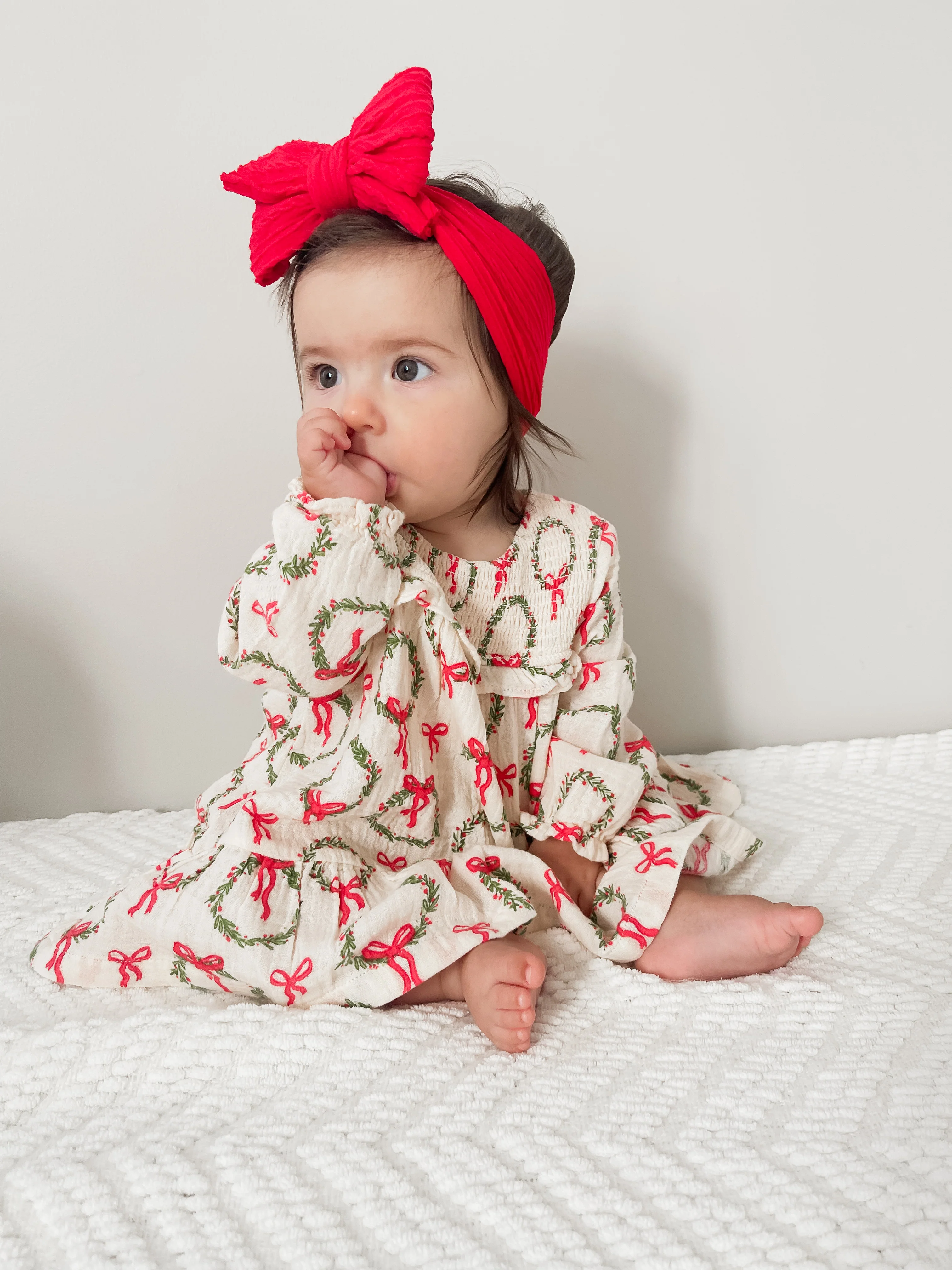 Smocked Ruffle Tiered Dress, Wreath - Image 7
