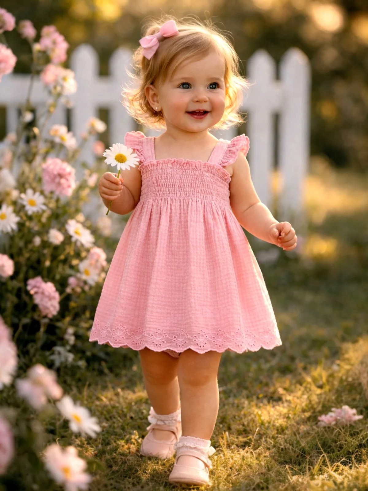 Smocked Top & Bloomer, Poignant Pink