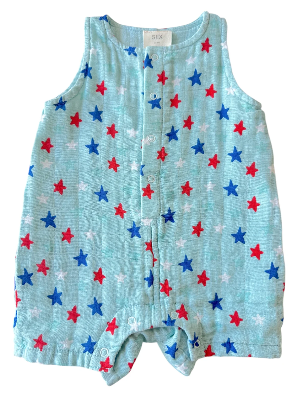 Splendid Stars Blue / Muslin Shortie Romper - Image 2