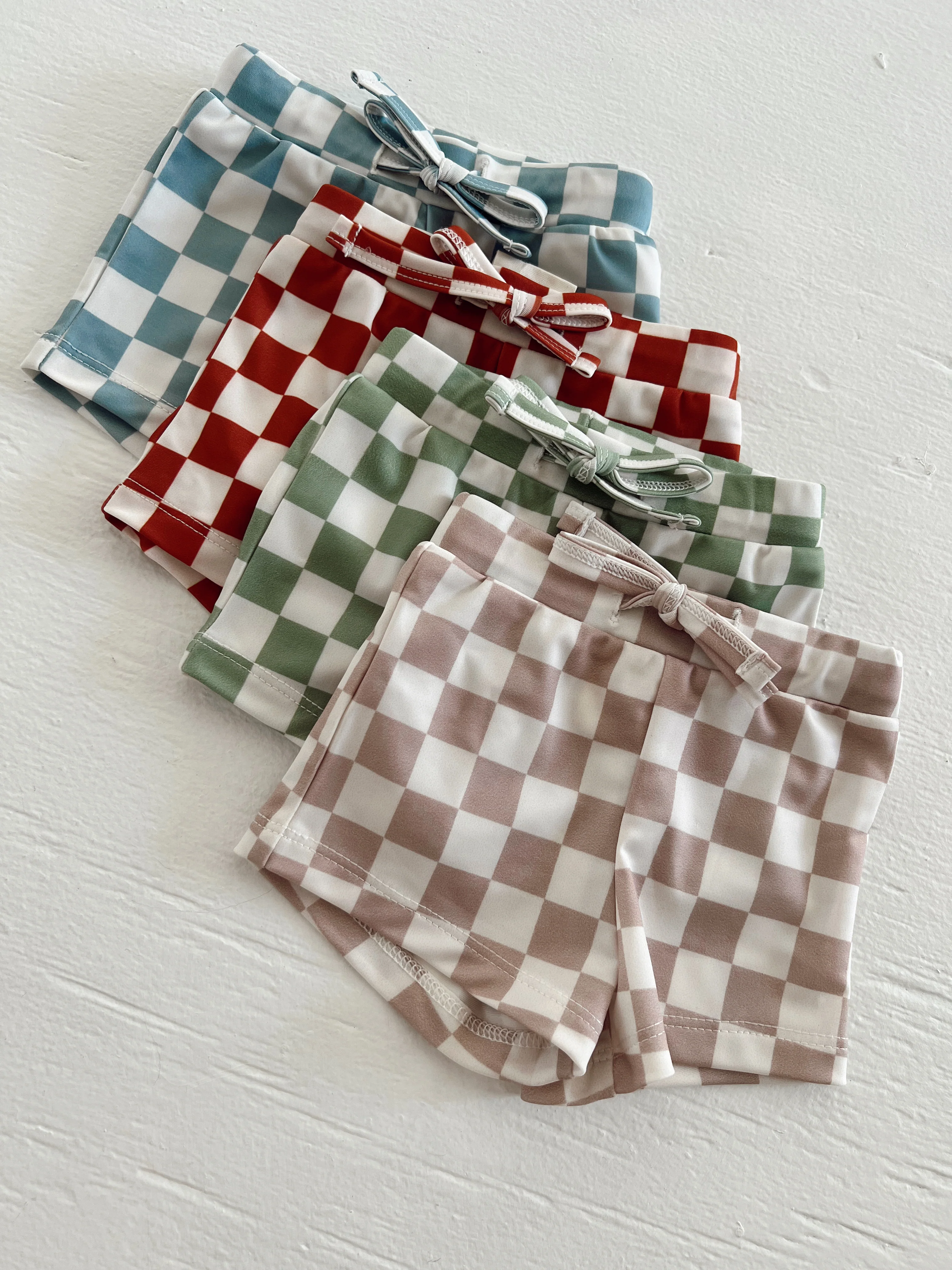 Stracciatella Checkerboard / Riviera Swim Short / UPF 50+ - Image 2