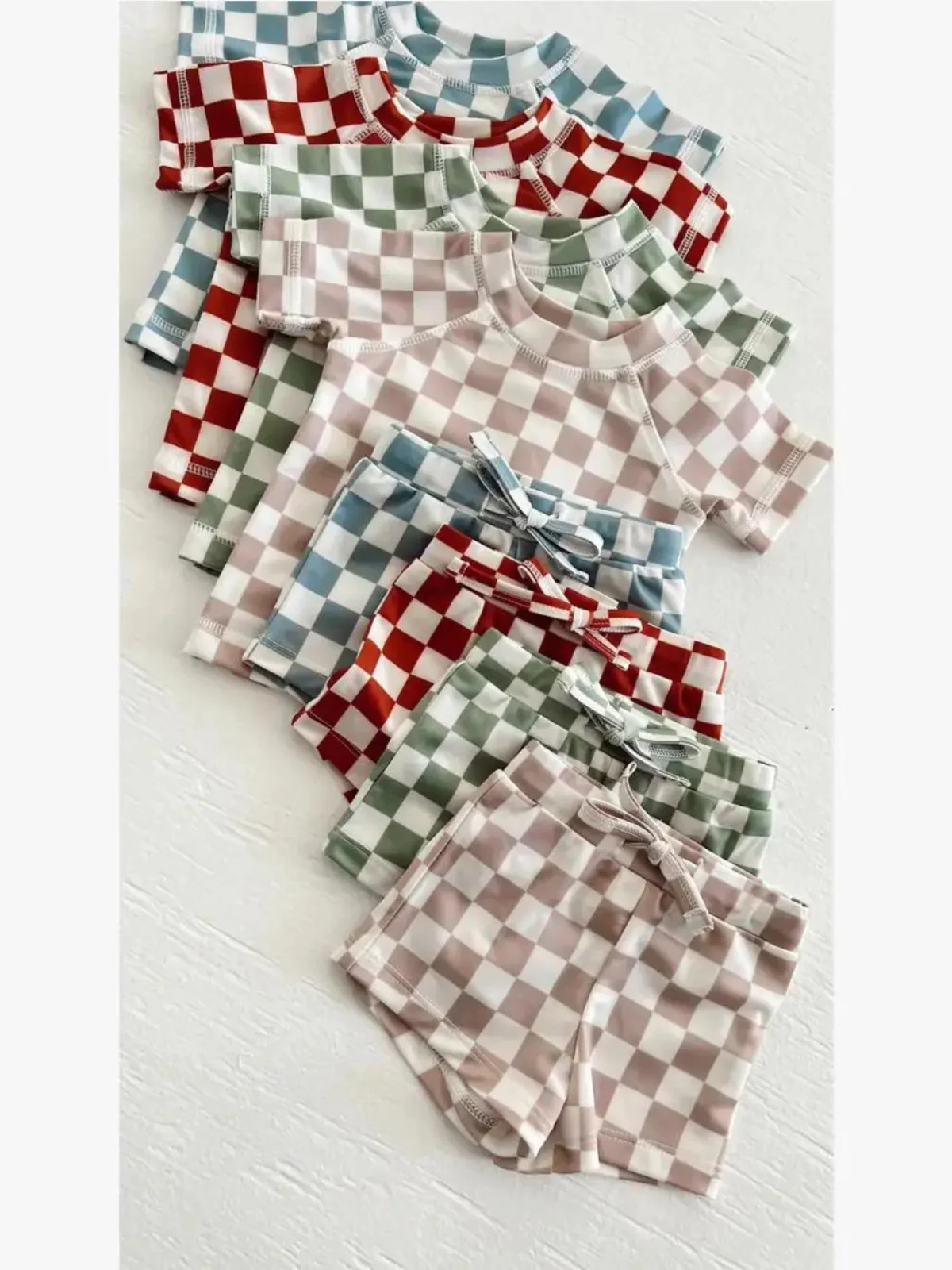 Stracciatella Checkerboard / Riviera Swim Short / UPF 50+ - Image 4