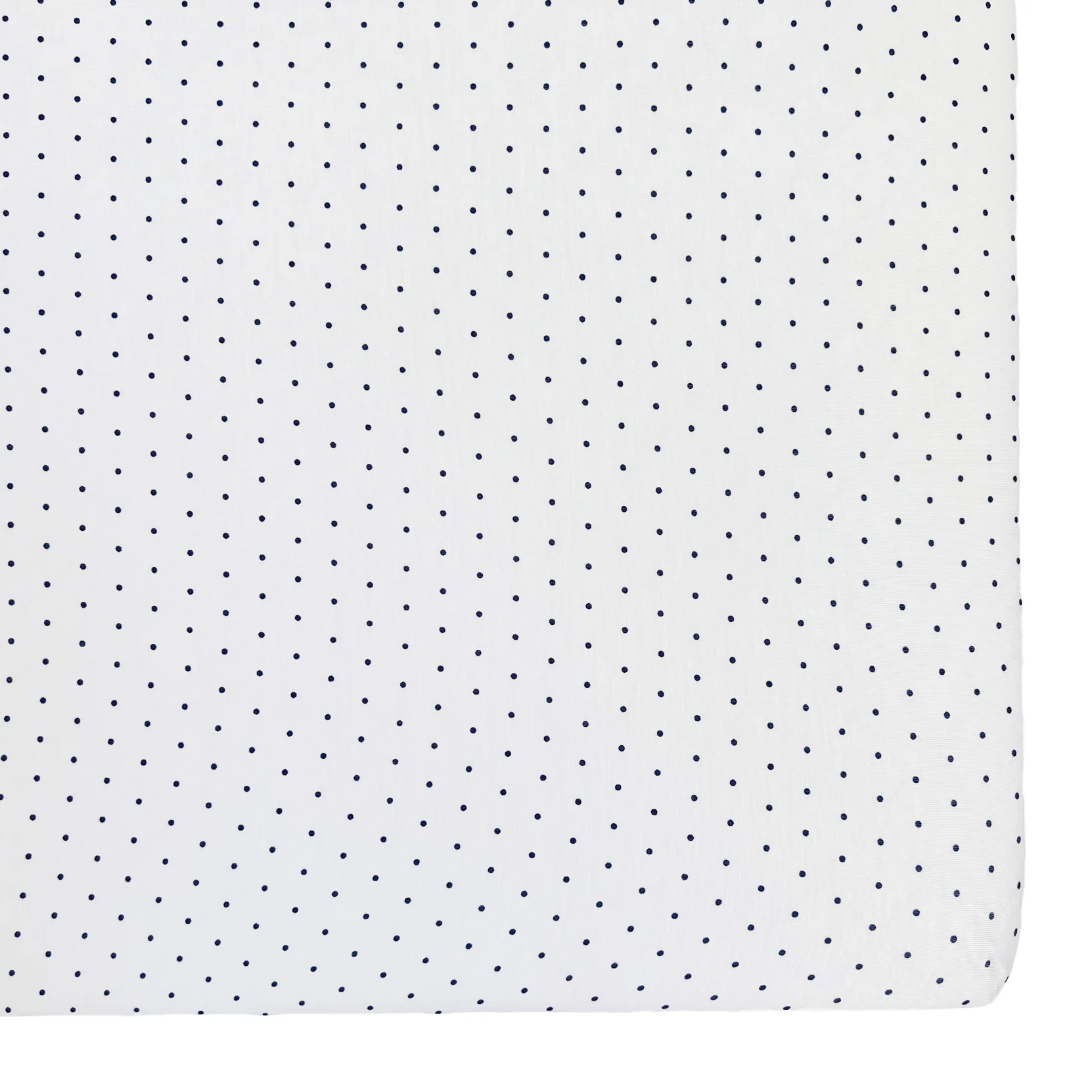 Stretch Mini Crib Sheet, Navy Polka Dot - Image 2