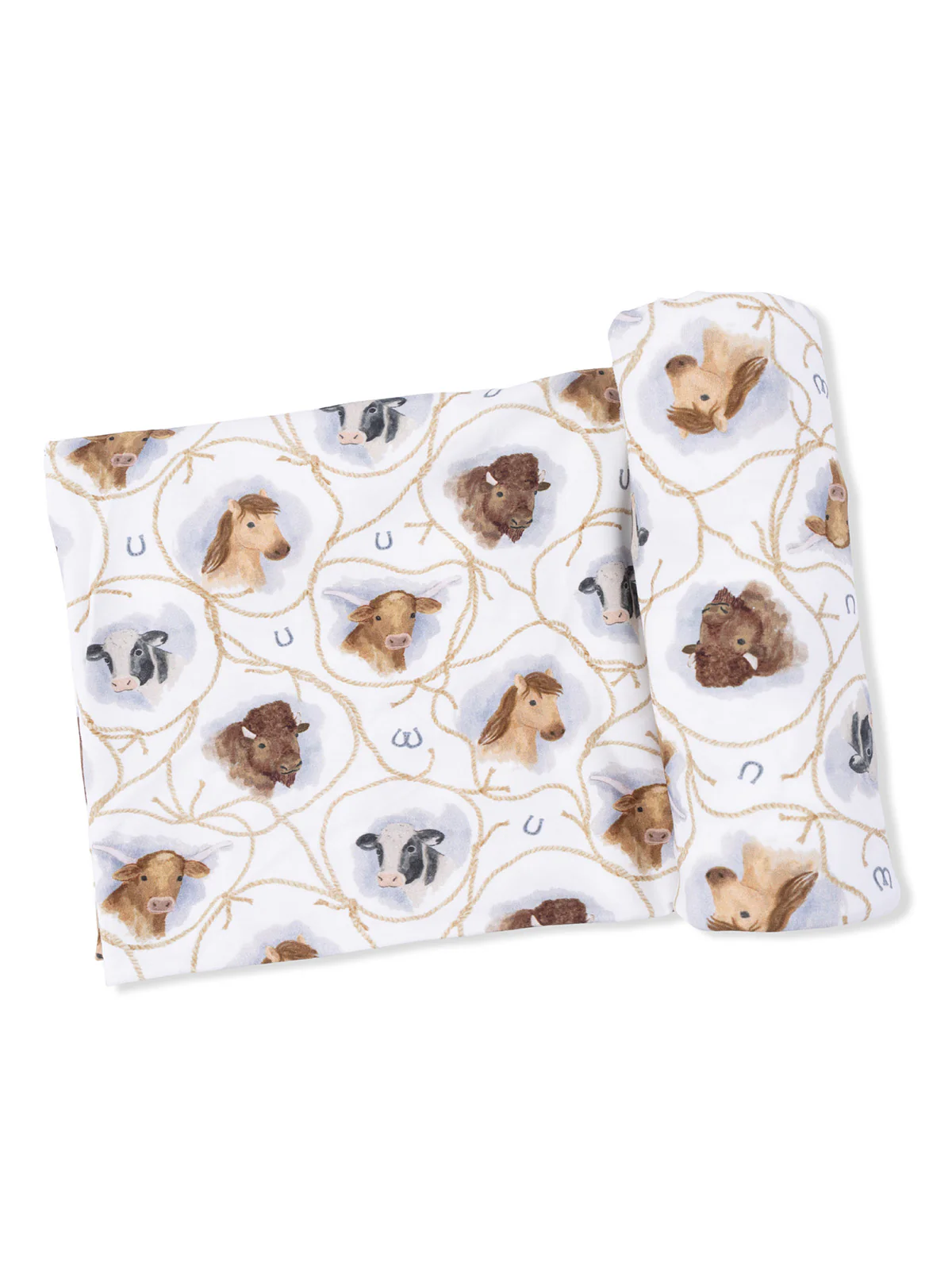 Stretch Swaddle, Farm Animals Rope Cameos