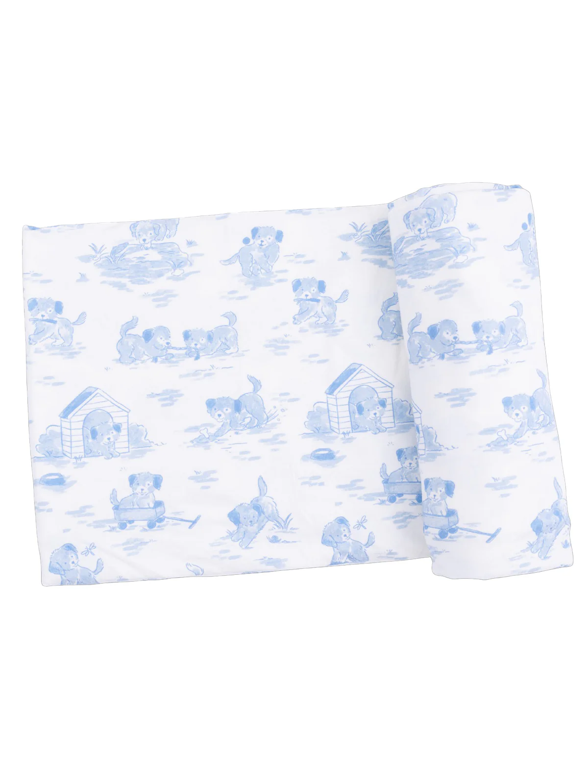 Stretch Swaddle, Puppy Toile Blue