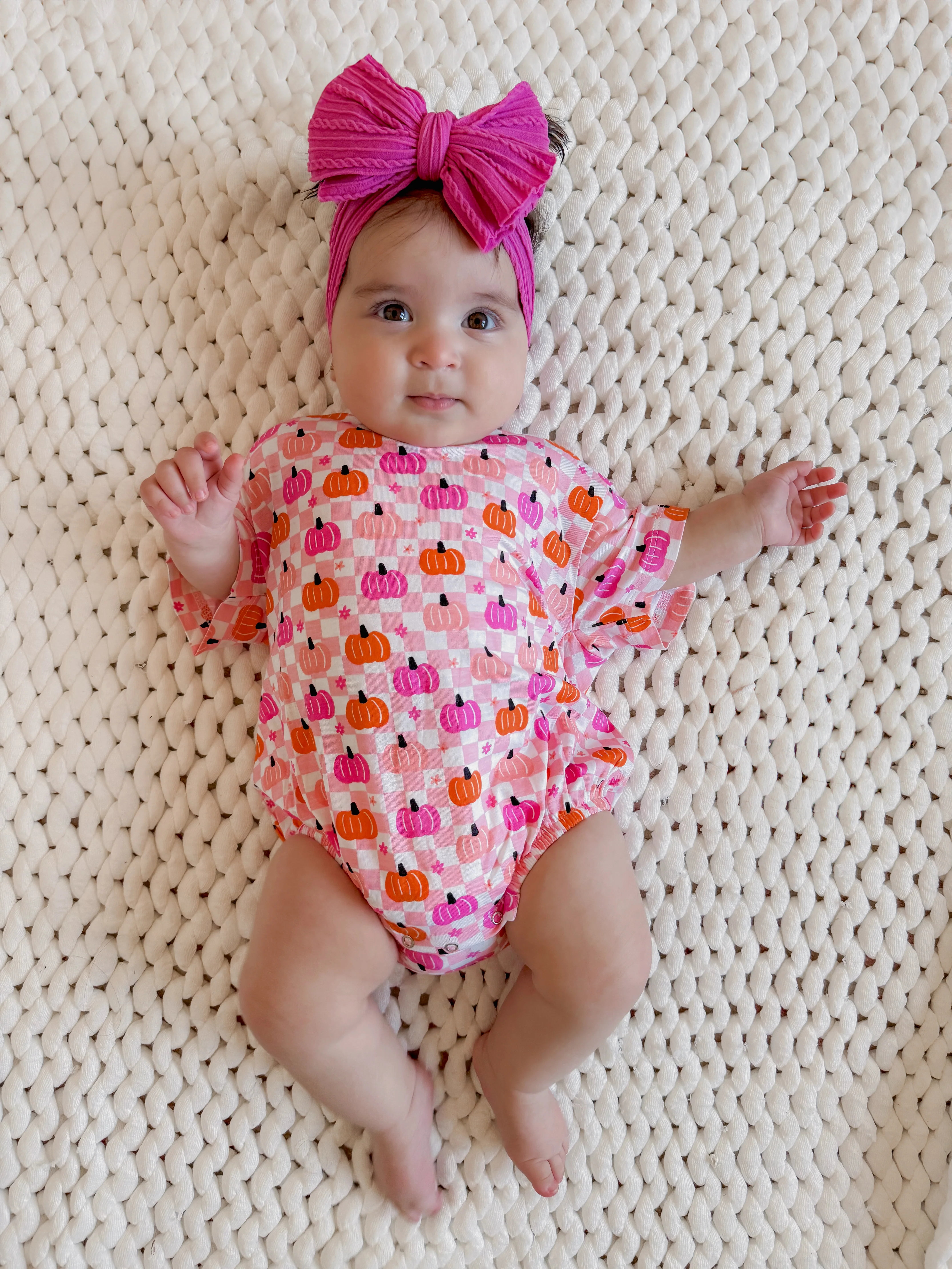 T-Shirt Bubble, Pumpkin Checkerboard Pink