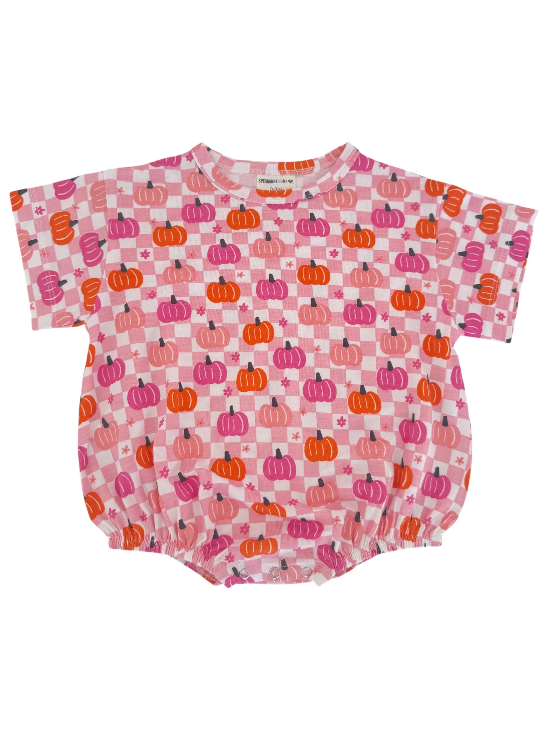 T-Shirt Bubble, Pumpkin Checkerboard Pink - Image 2