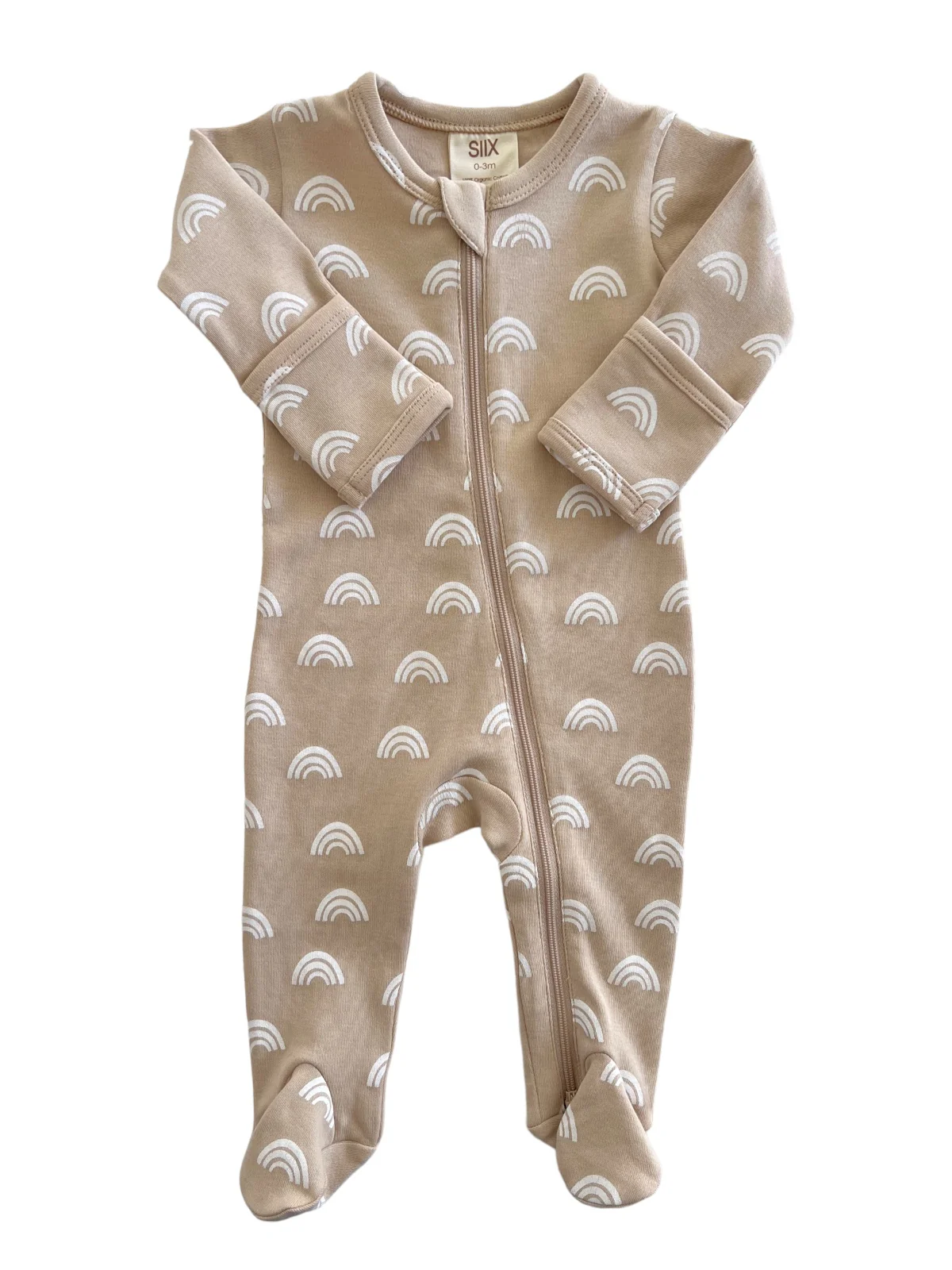 Tan Rainbow / Organic Zip Footie - Image 2