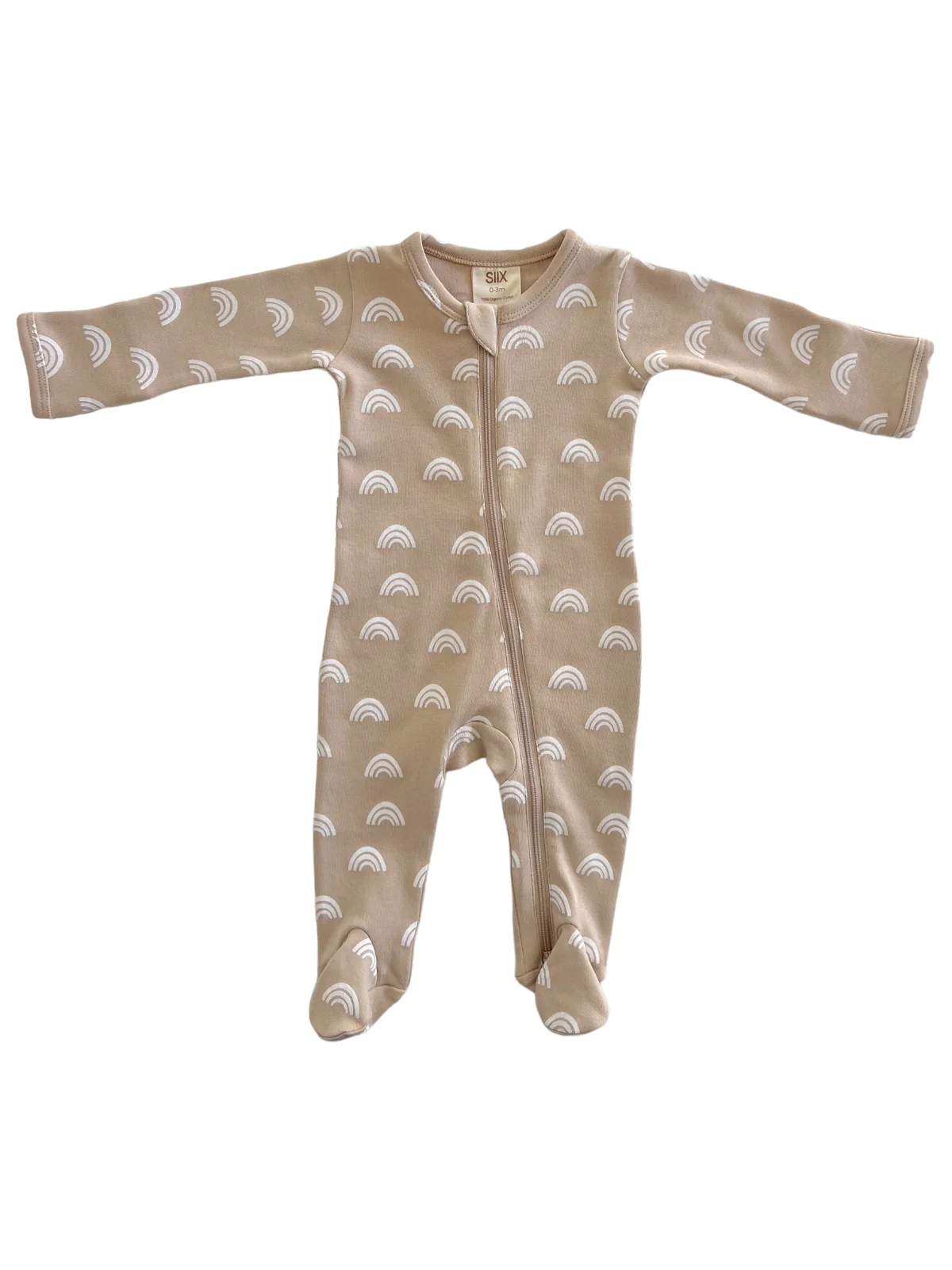 Tan Rainbow / Organic Zip Footie - Image 3