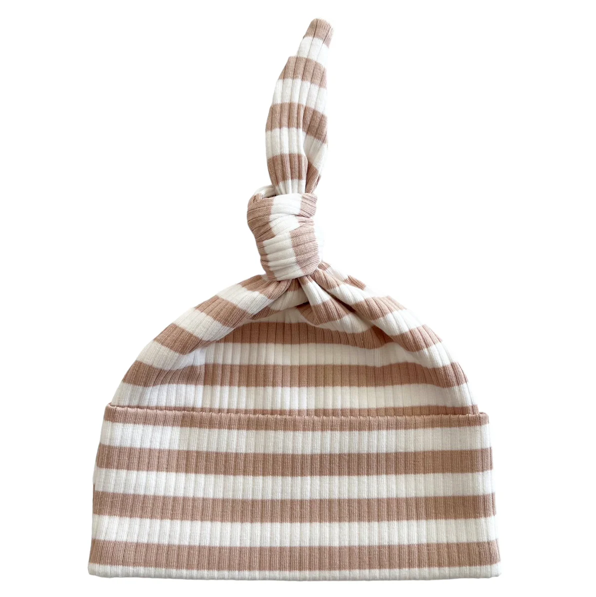 Tan Stripe / Organic Ribbed Beanie - Image 2