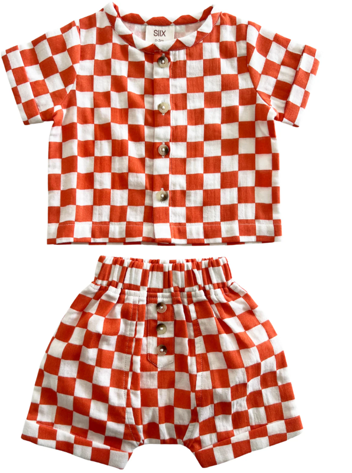 Tangerine Checkerboard / Organic Finley Set - Image 2