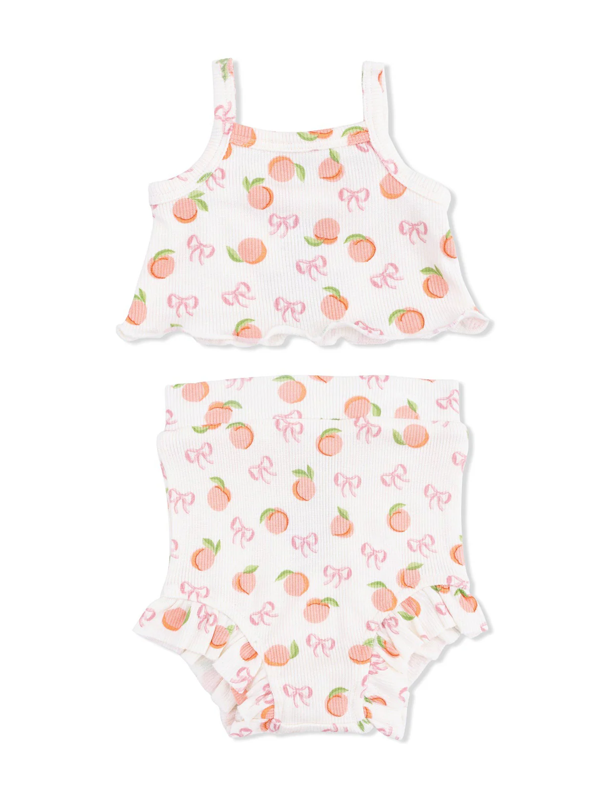 Tank Top & High Waisted Short Set, Little Peaches