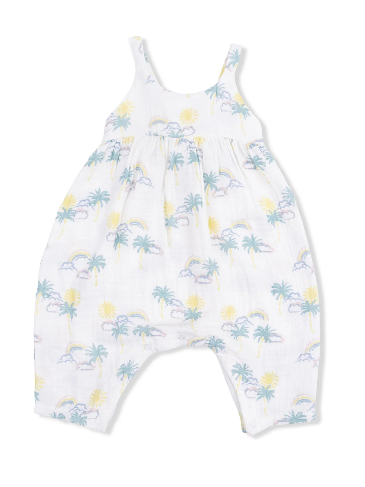 Tie Back Romper, Palm Trees and Rainbows