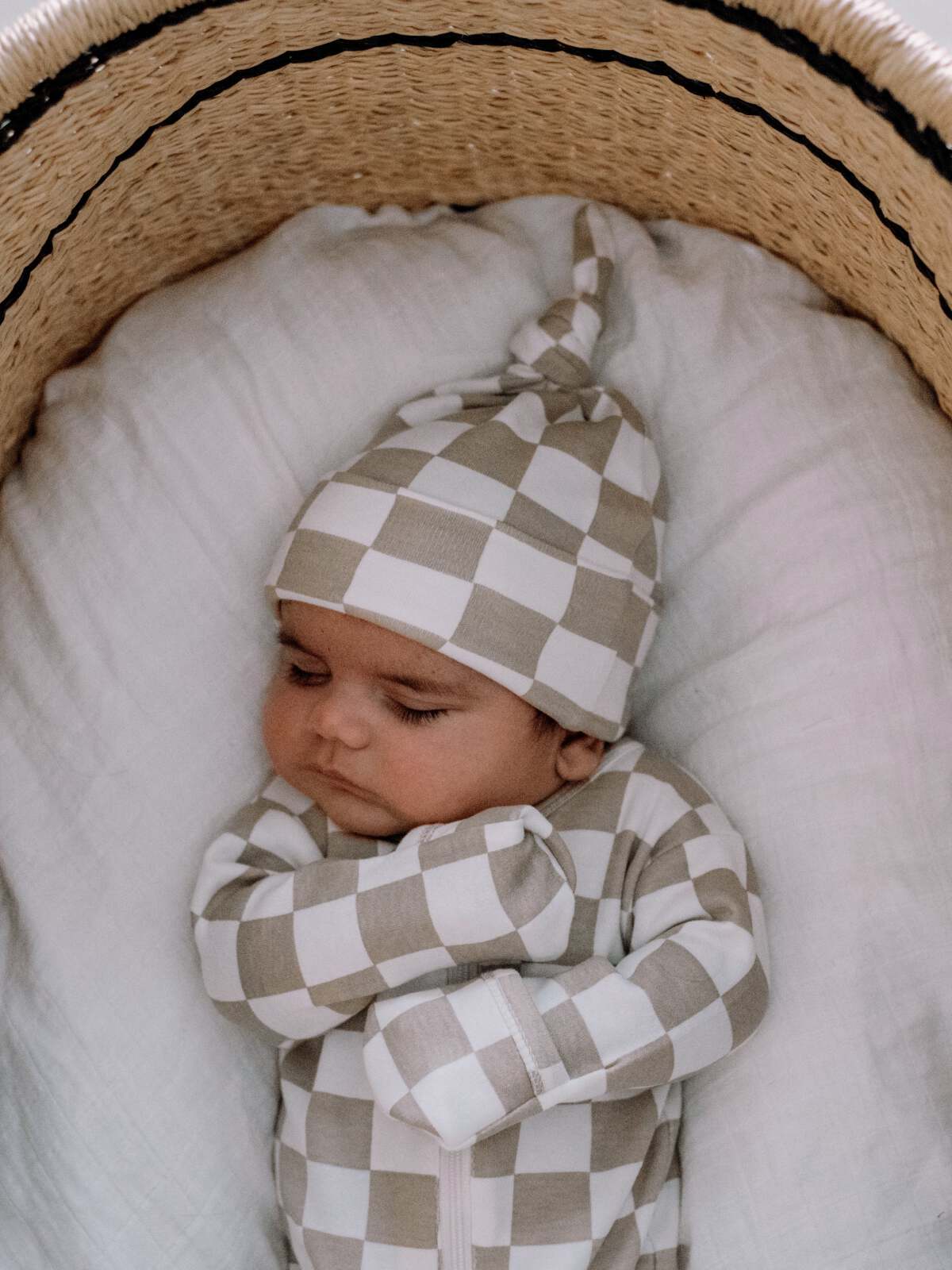 Tiramisu Checkerboard / Organic Beanie - Image 3