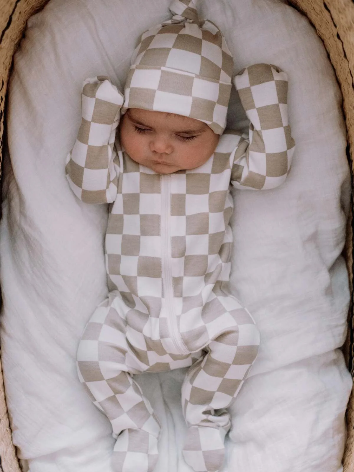 Tiramisu Checkerboard / Organic Beanie - Image 4