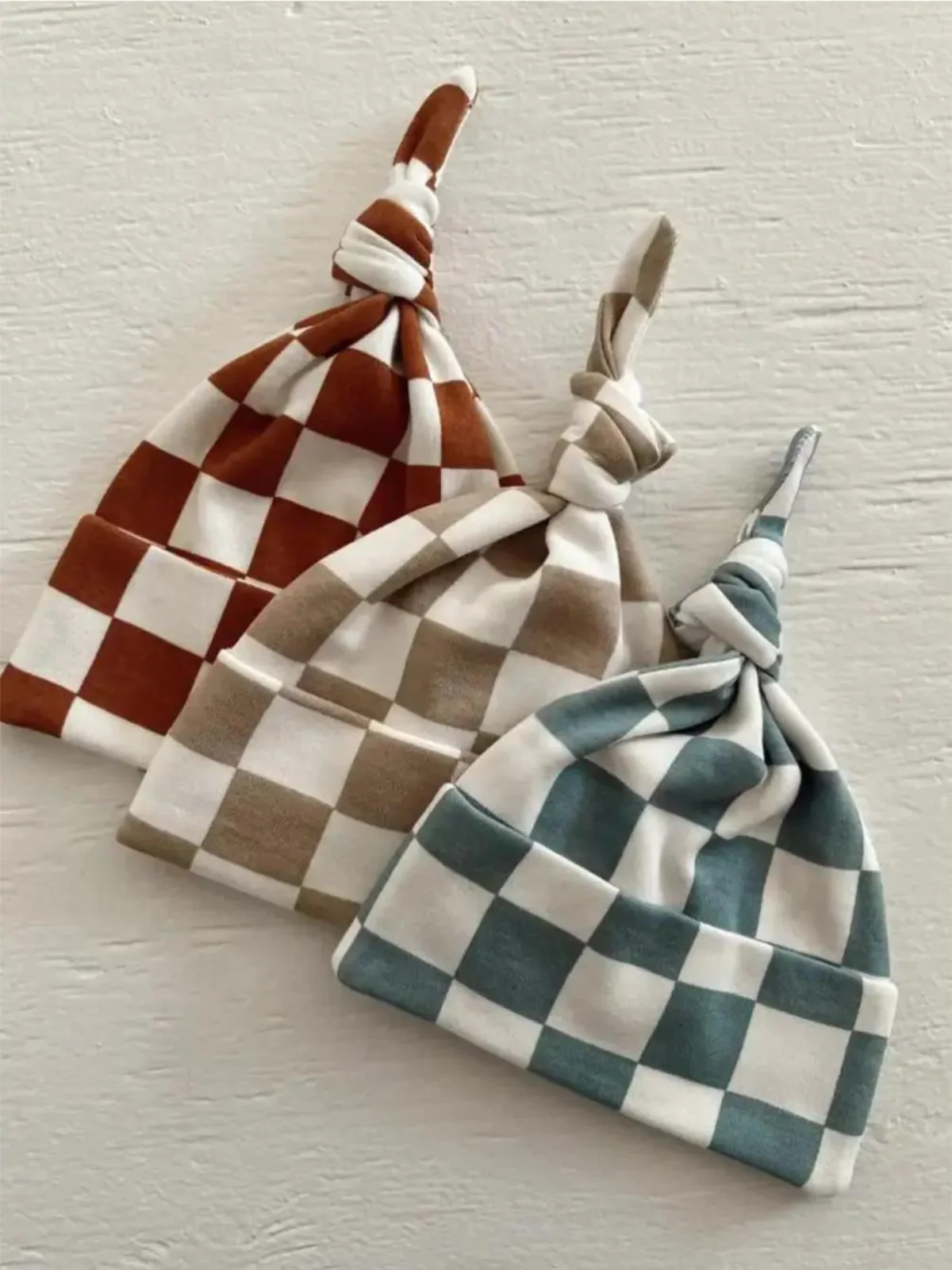 Tiramisu Checkerboard / Organic Beanie - Image 6