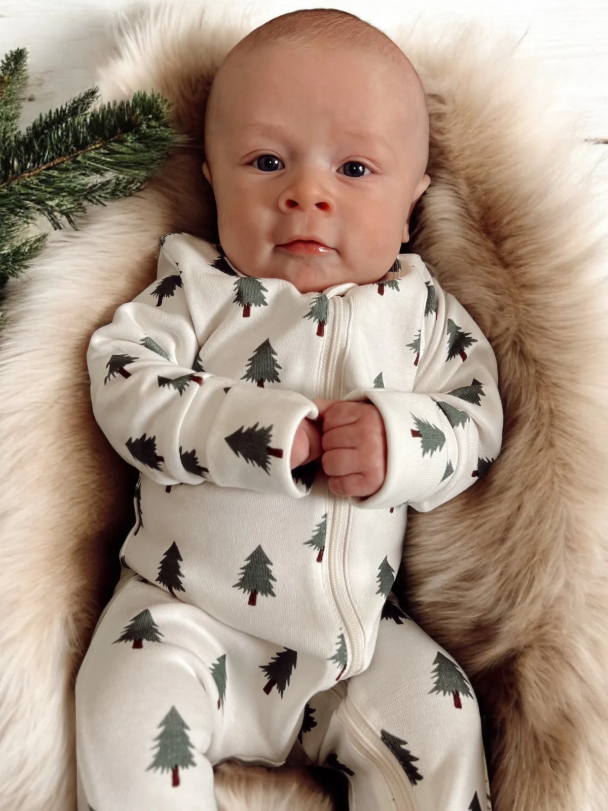 Trees / Organic 2-Way Zip Romper