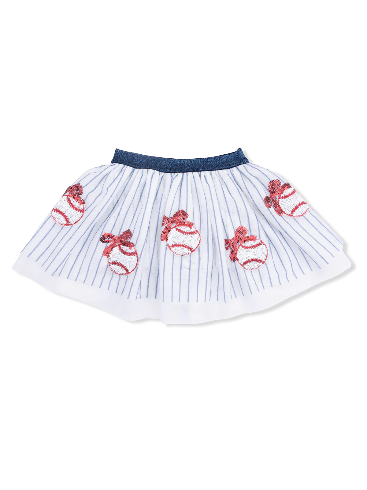 Tutu Skirt with Bike Shorts, Baseball Stripe