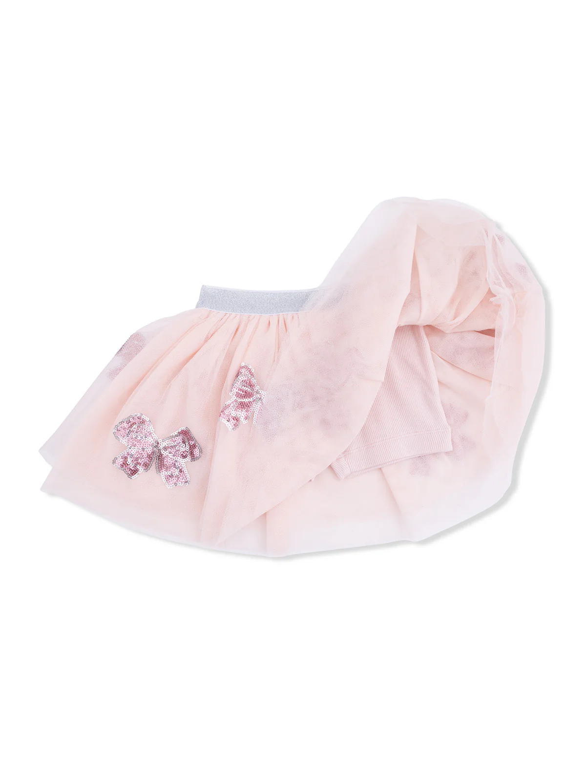 Tutu Skirt with Bike Shorts, Pretty Bows - Image 2