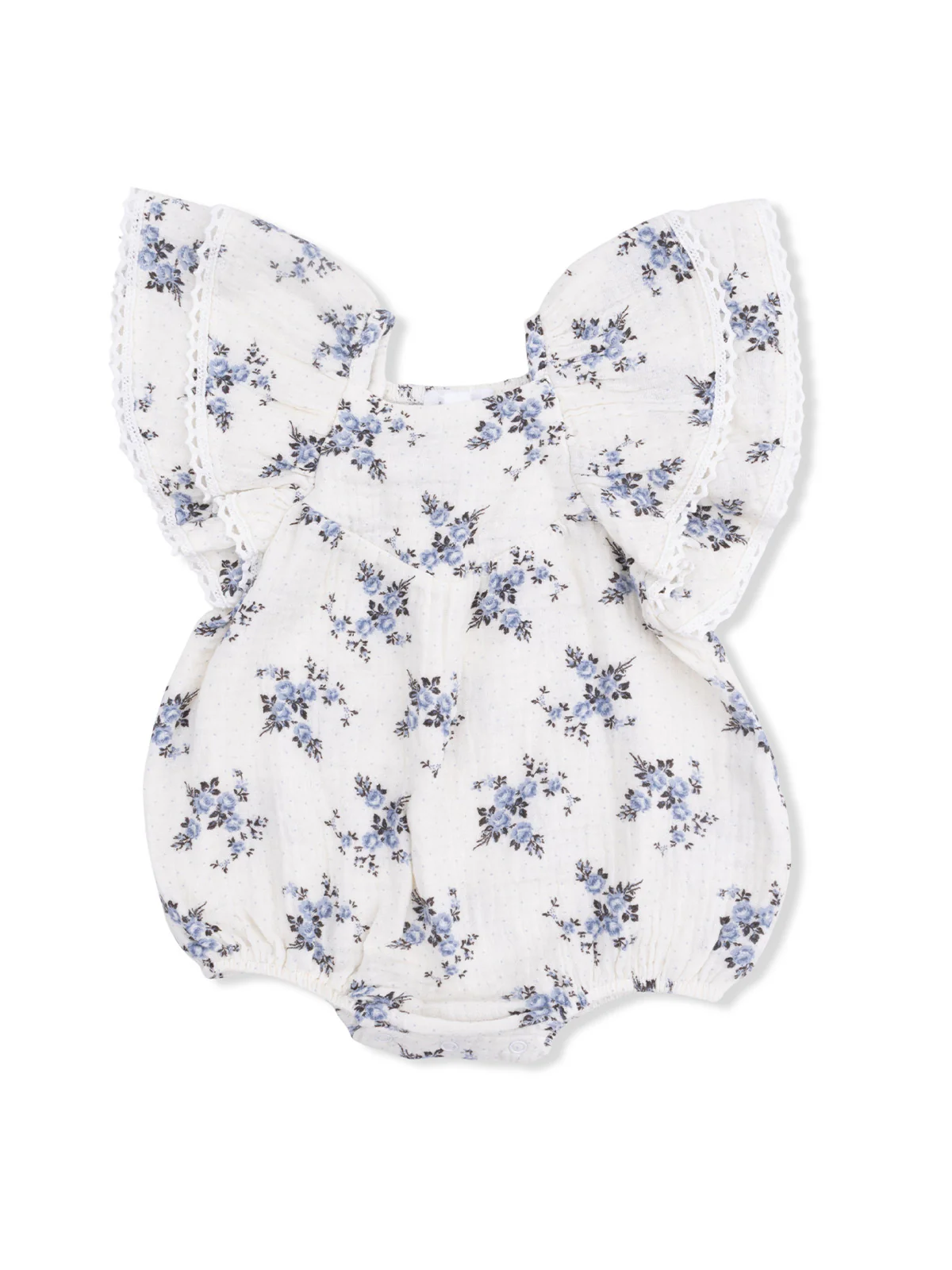 V-Neck Bubble Sunsuit, Belle Rosette Dot - Image 2