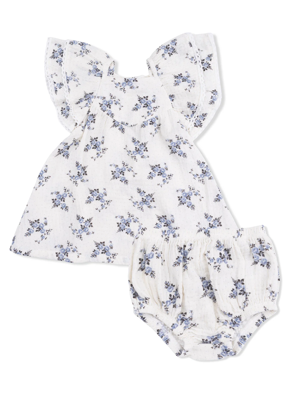 V-Neck Dress and Bloomer, Belle Rosette Dot