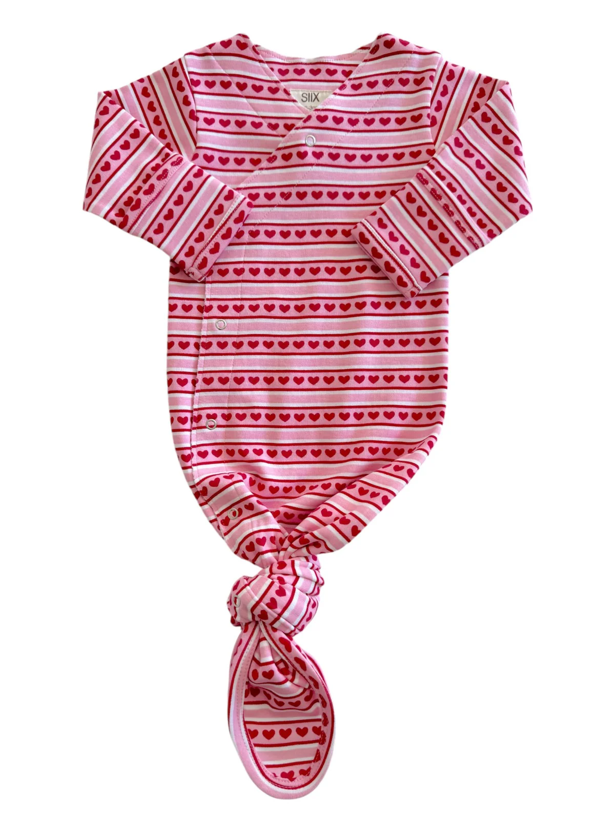 Valentine Stripe / Organic Kimono Knot Gown - Image 2