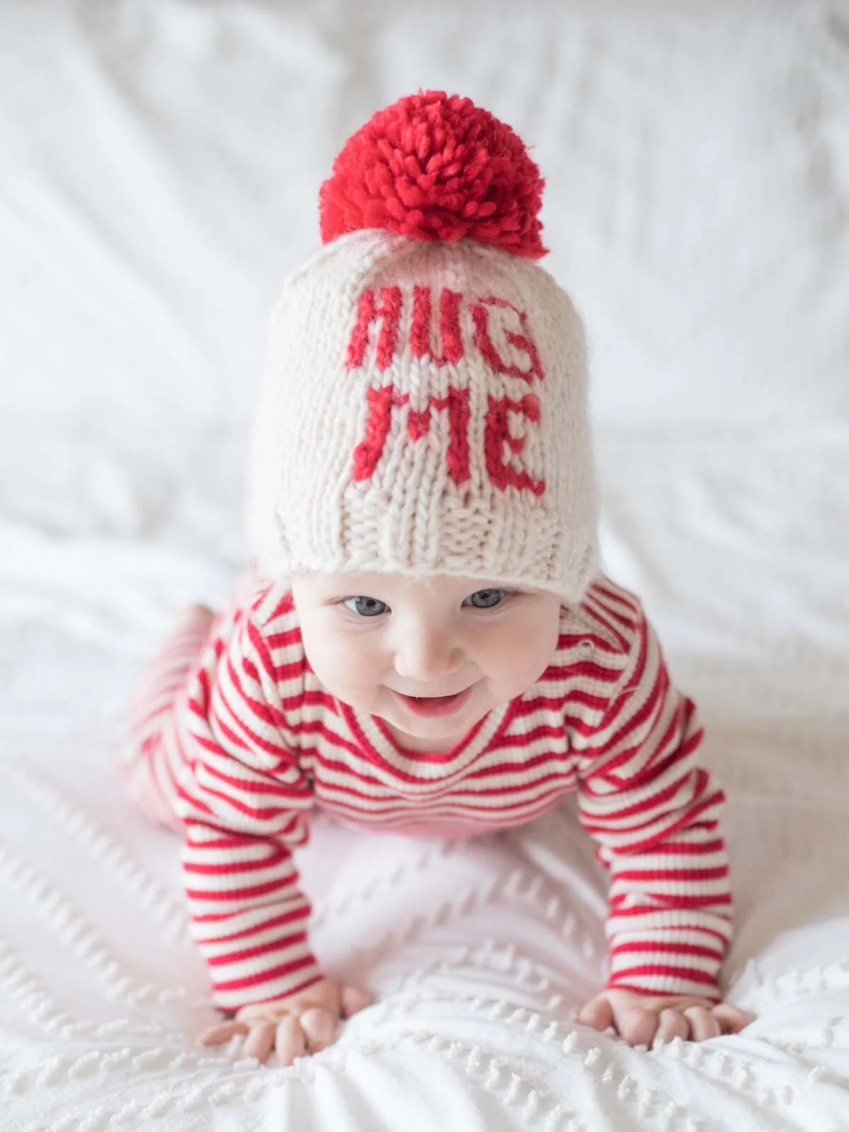 Valentine's Day Knit Pom Hat, Hug Me - Image 3