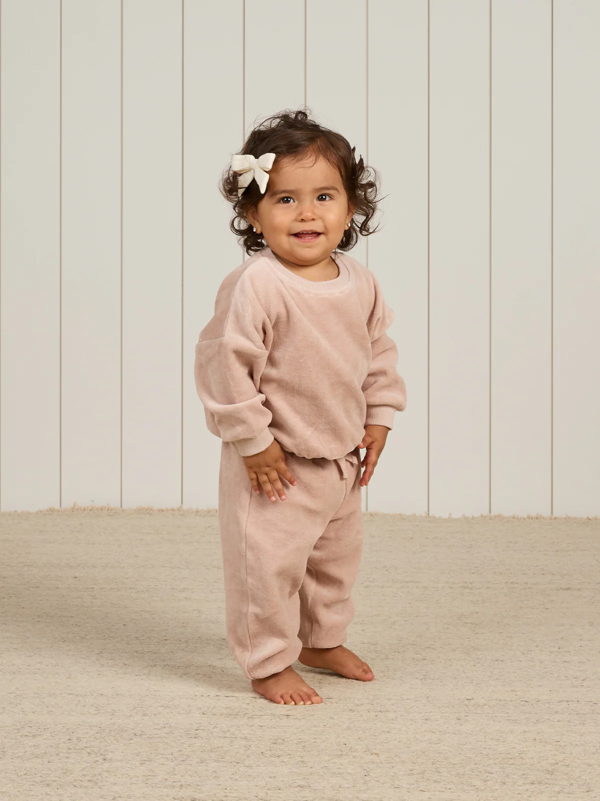Velour Relaxed Sweatpant, Blush - Image 2