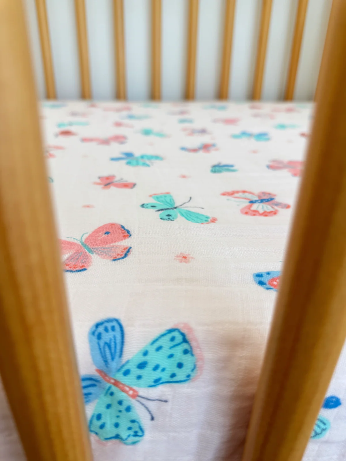 Whimsical Butterflies / Muslin Crib Sheet - Image 2