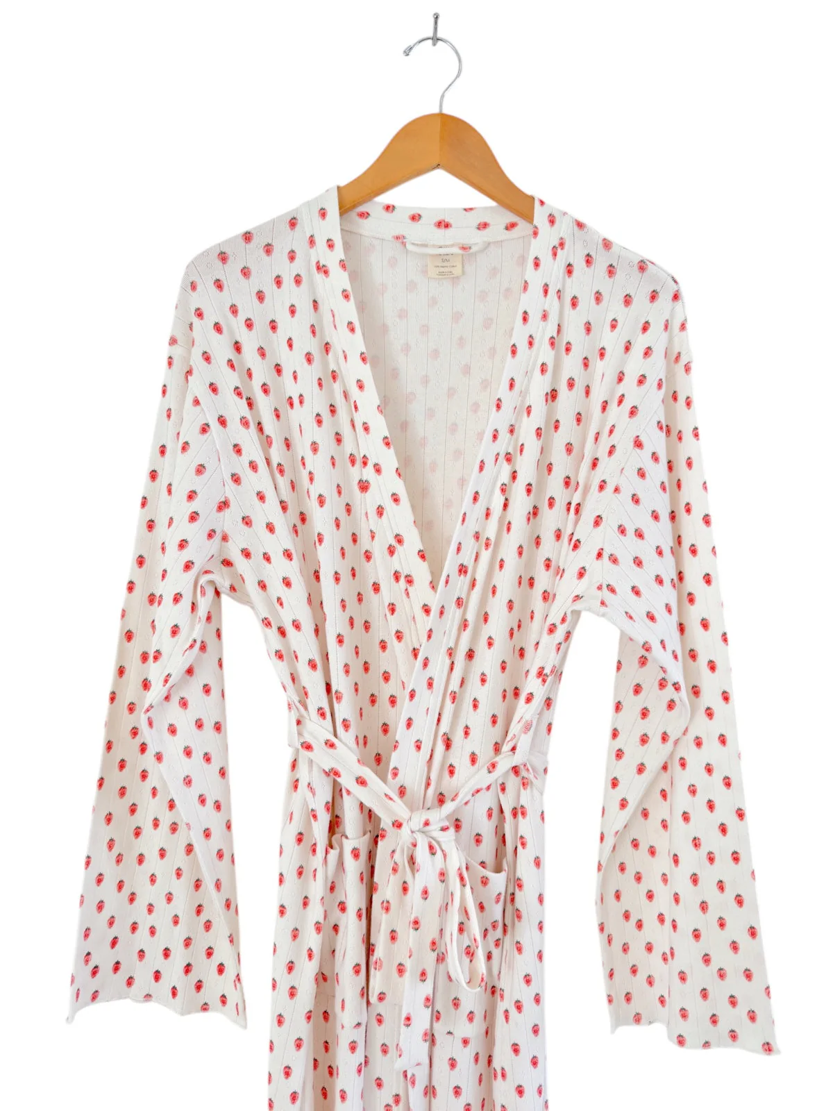 White Strawberry / Organic Pointelle Women's Robe - Image 2