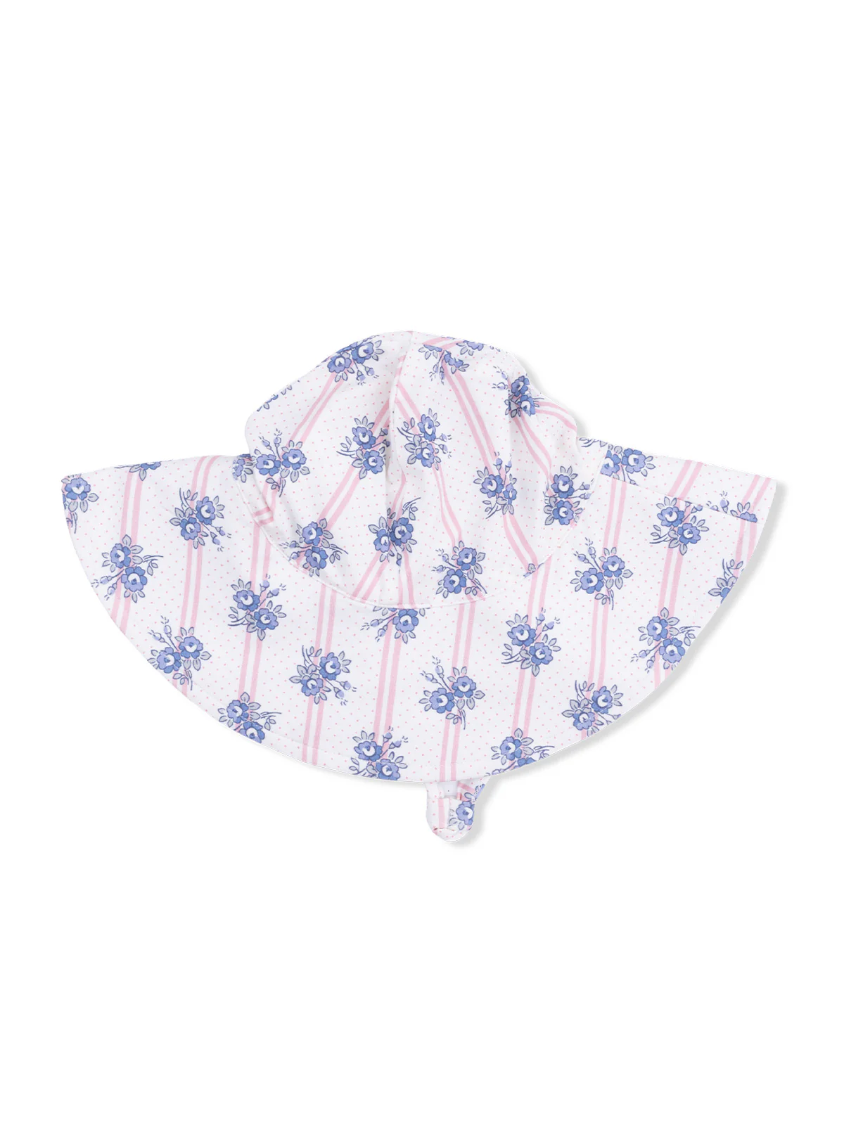 Wide Brim Sunhat, Stripe Dot Roses