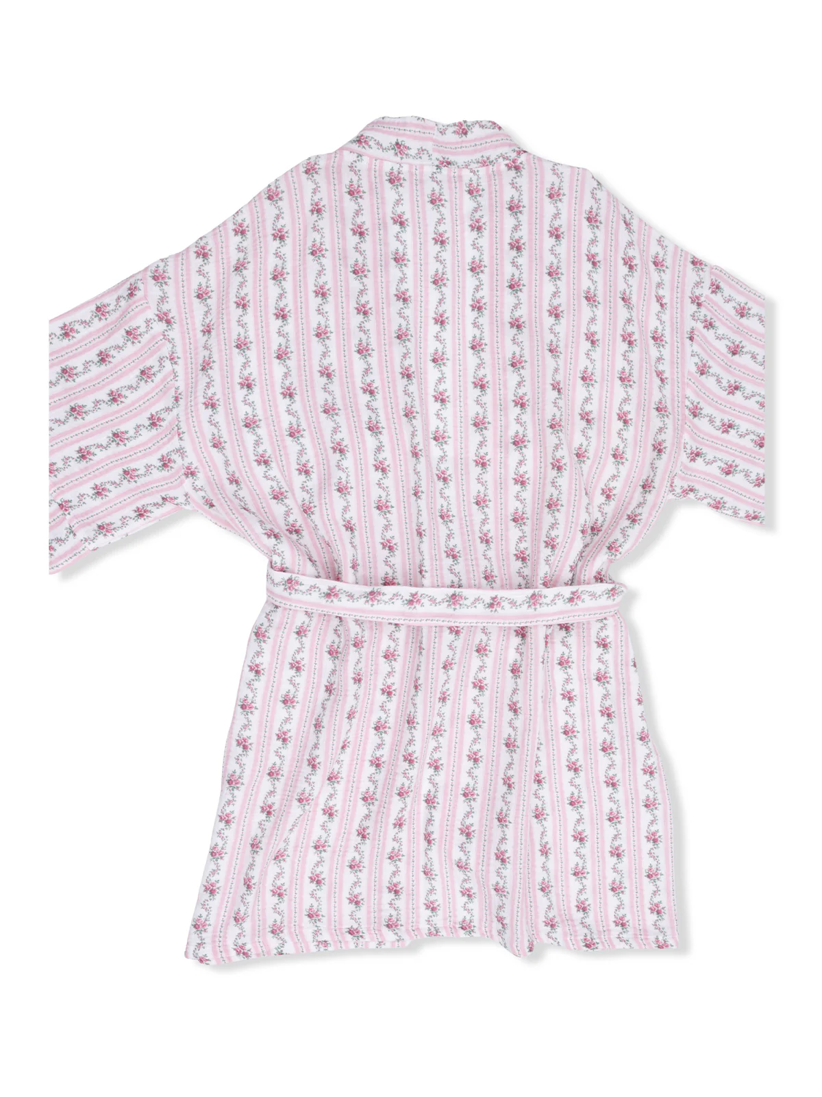 Women's Kimono Robe, Winding Roses Stripe - Image 2