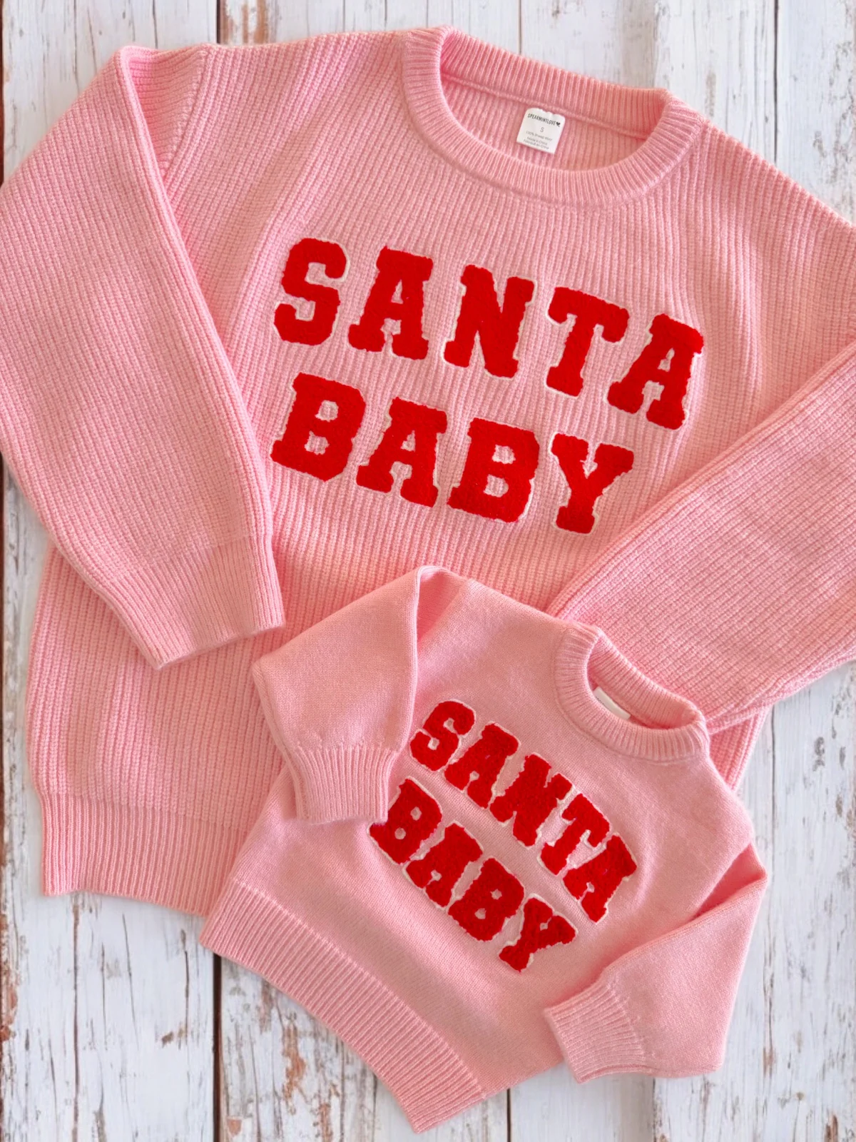 Women's Knit Sweater, Santa Baby Pink - Image 2