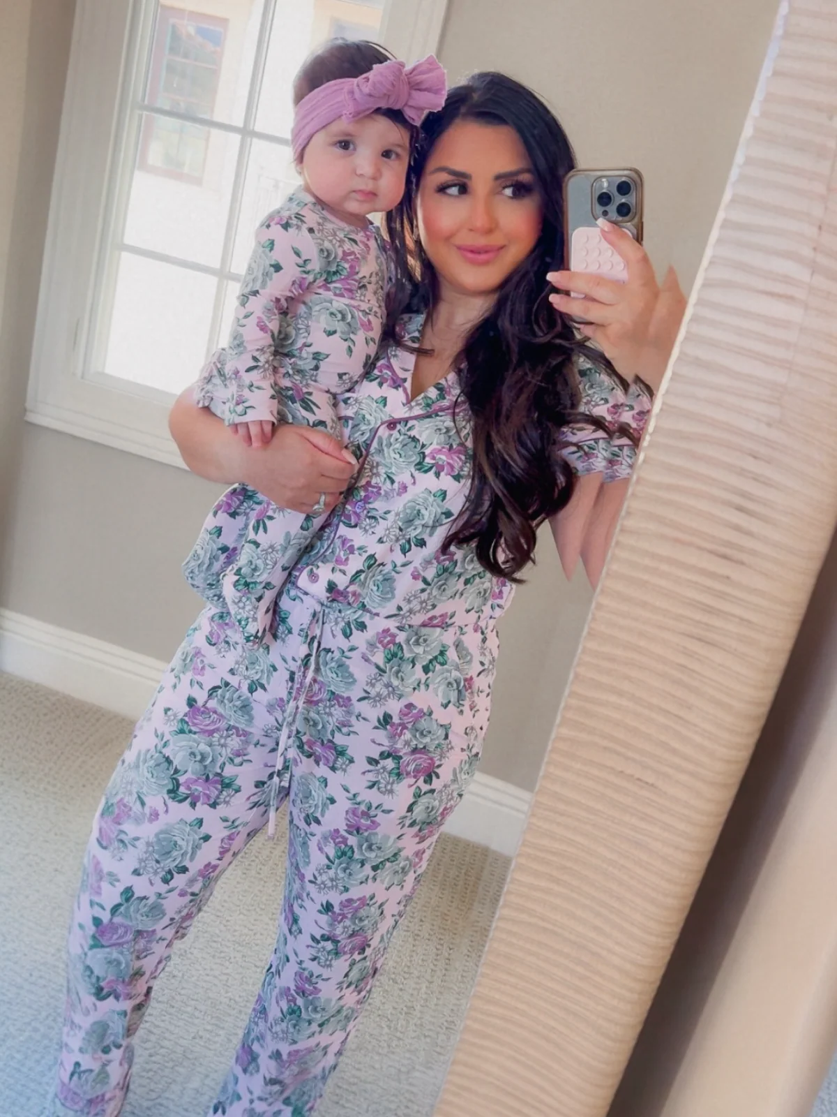 Women's Short Sleeve Lounge Set, Blissful Blossoms - Image 3